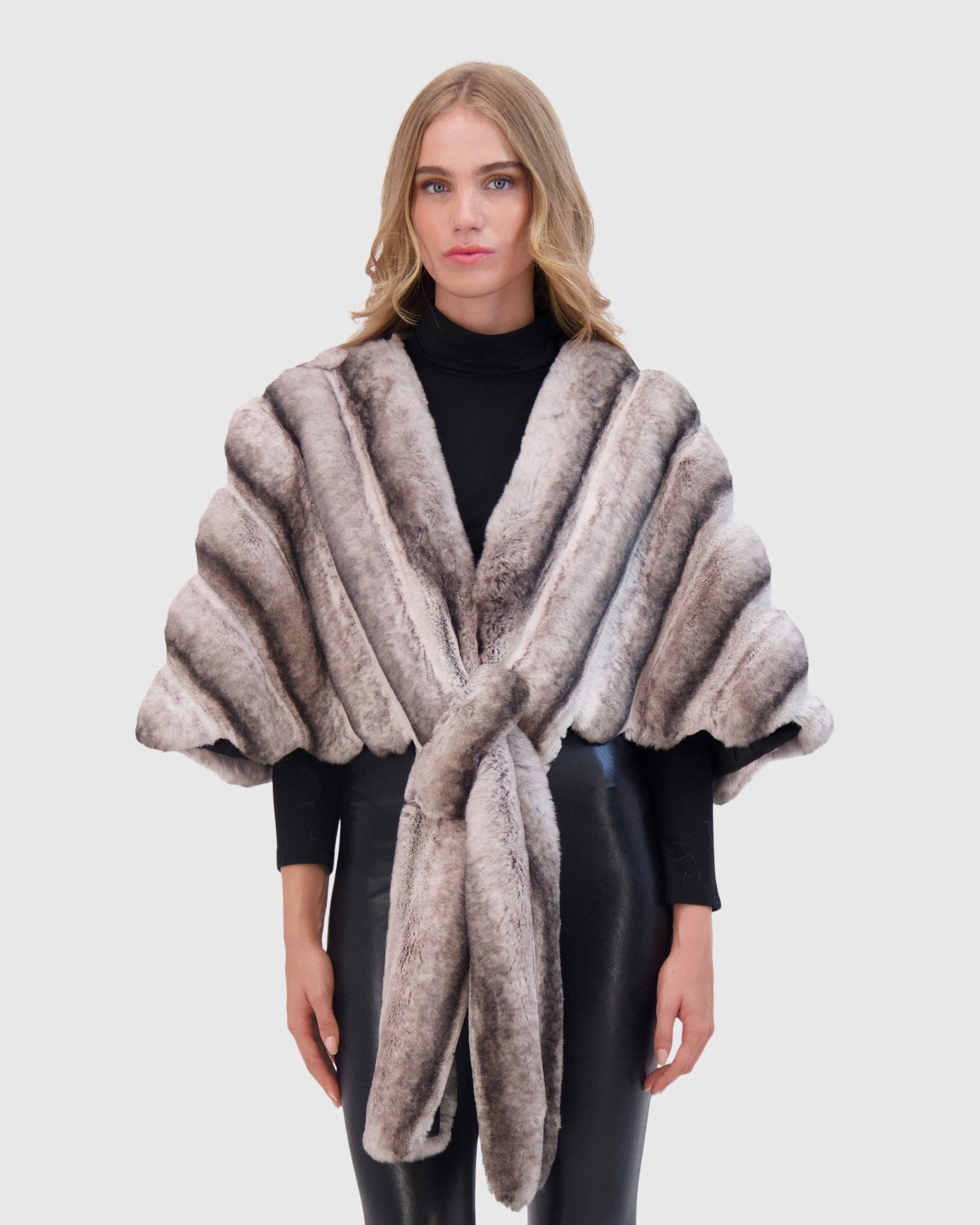 FUR-FREE CHINCHILLA (FAUX FUR) STOLE