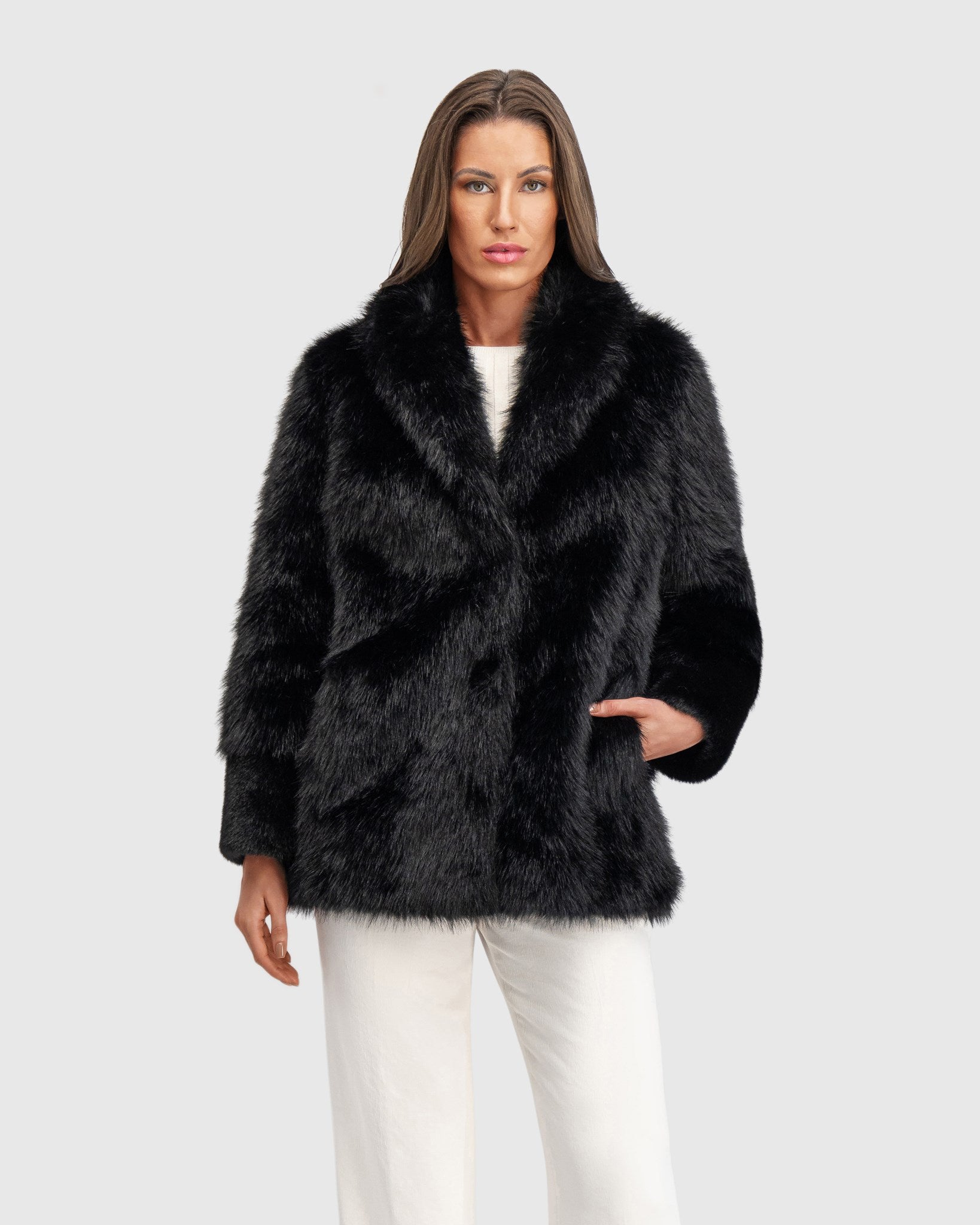 FUR-FREE FOX AND MINK (FAUX FUR) JACKET