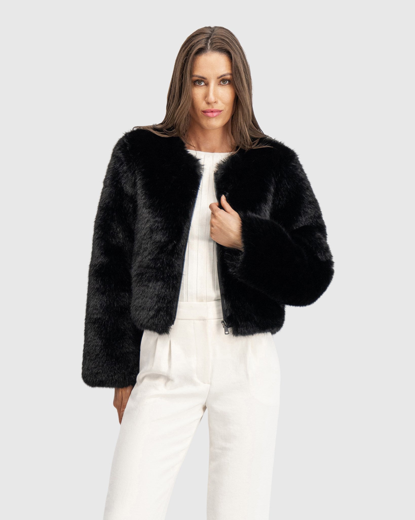 FUR-FREE FOX (FAUX FUR) BOLERO