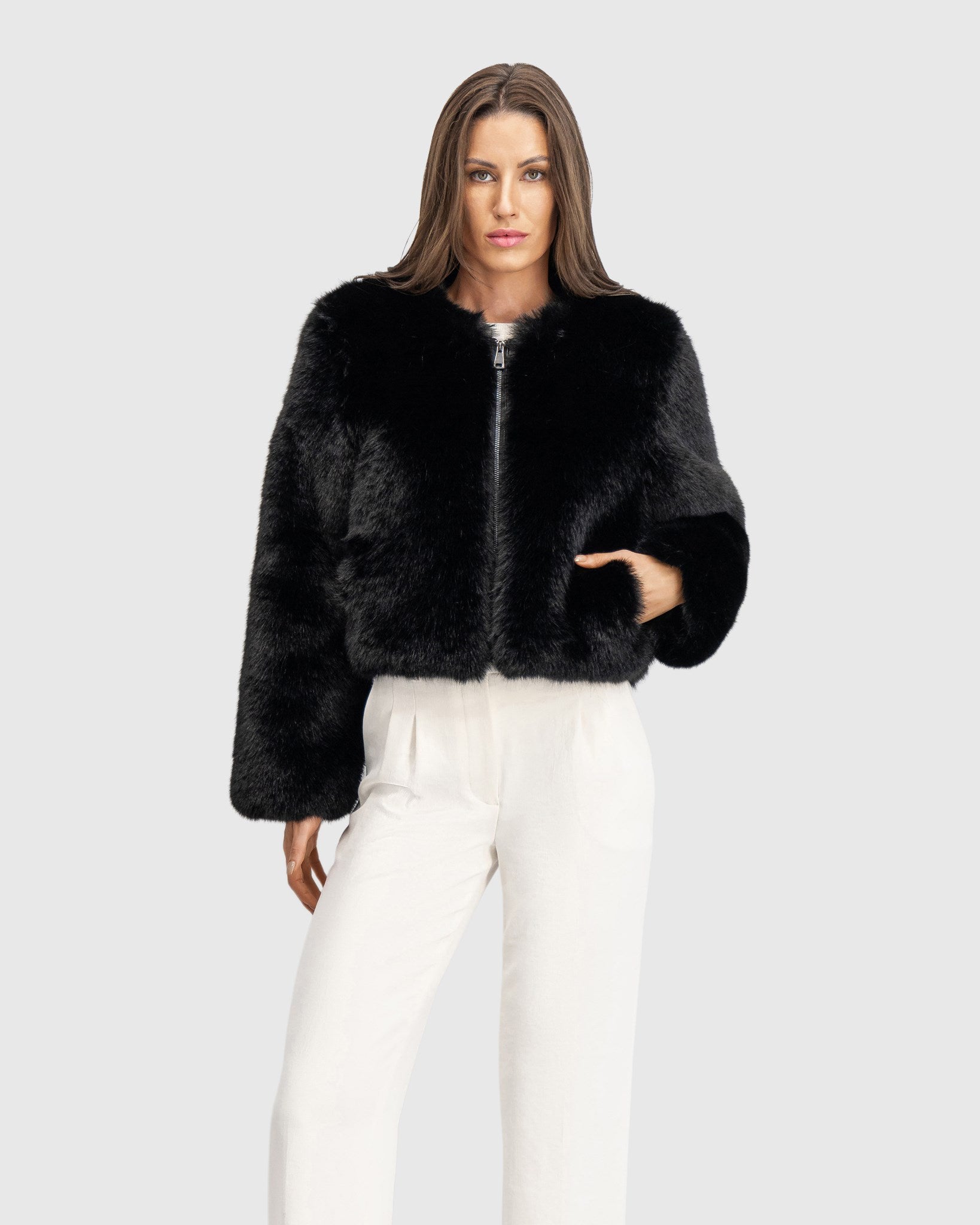 FUR-FREE FOX (FAUX FUR) BOLERO