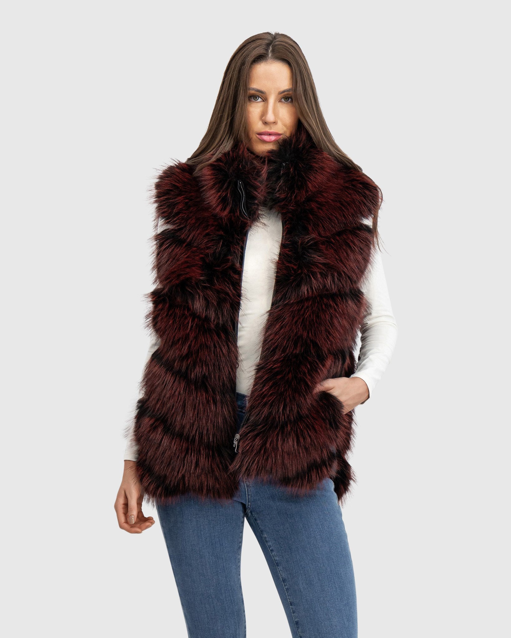 FUR-FREE FOX (FAUX FUR) REVERSIBLE VEST