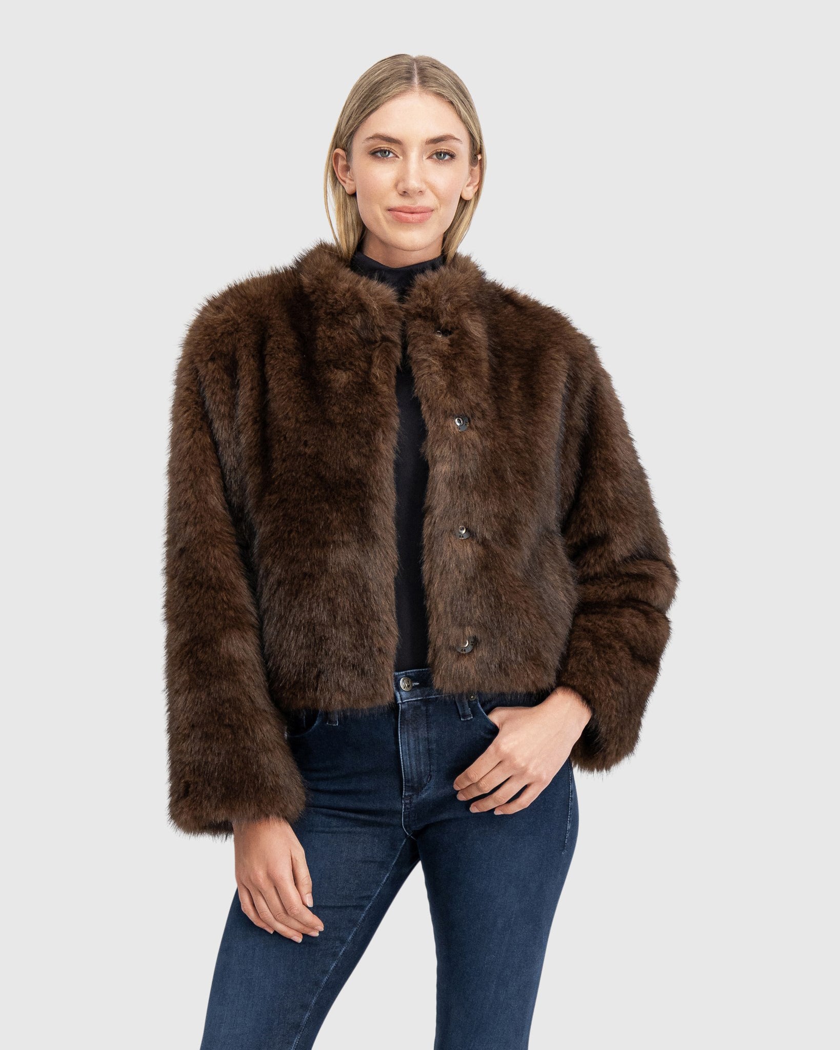 FUR-FREE SABLE (FAUX FUR) JACKET