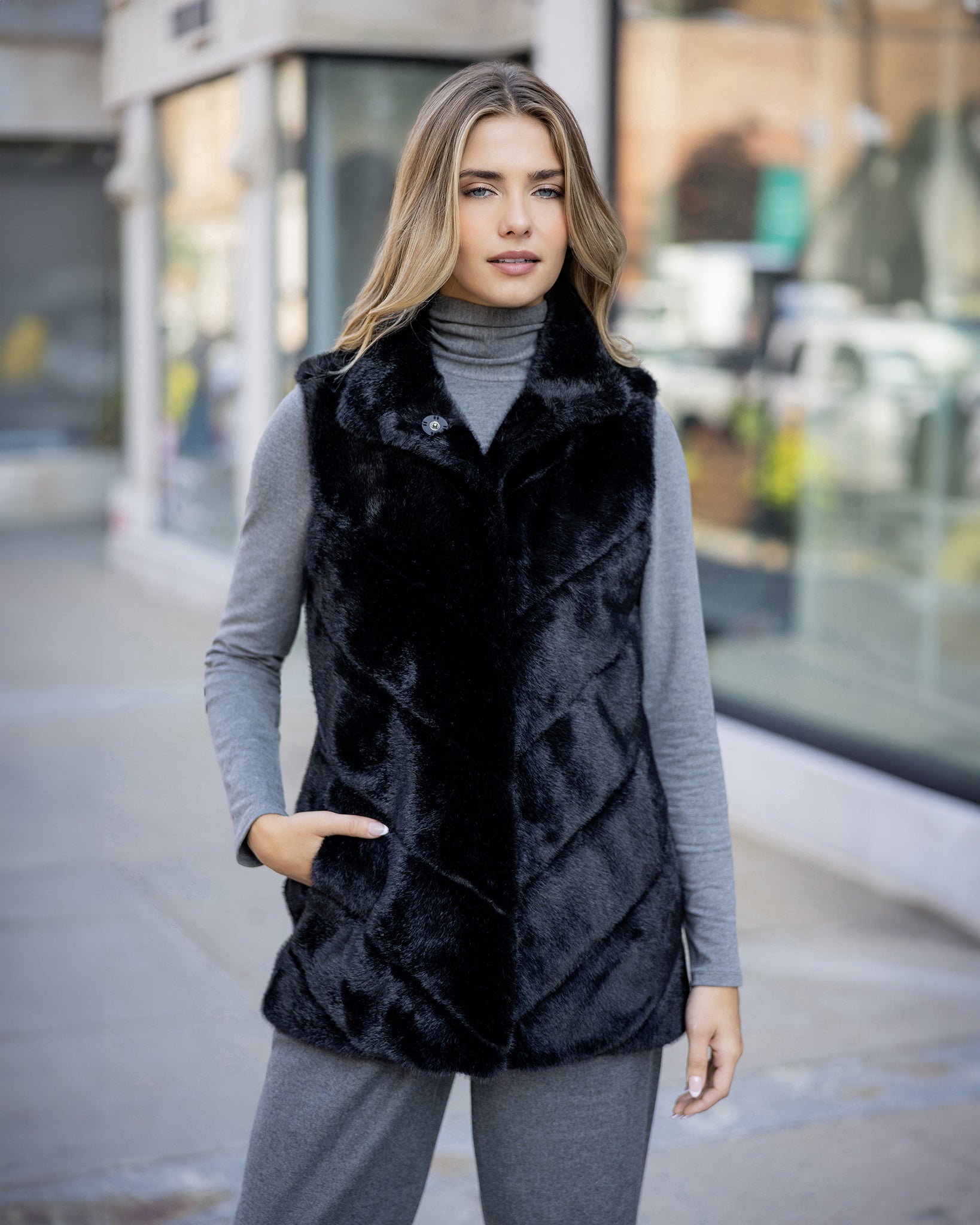FUR-FREE MINK (FAUX FUR) VEST