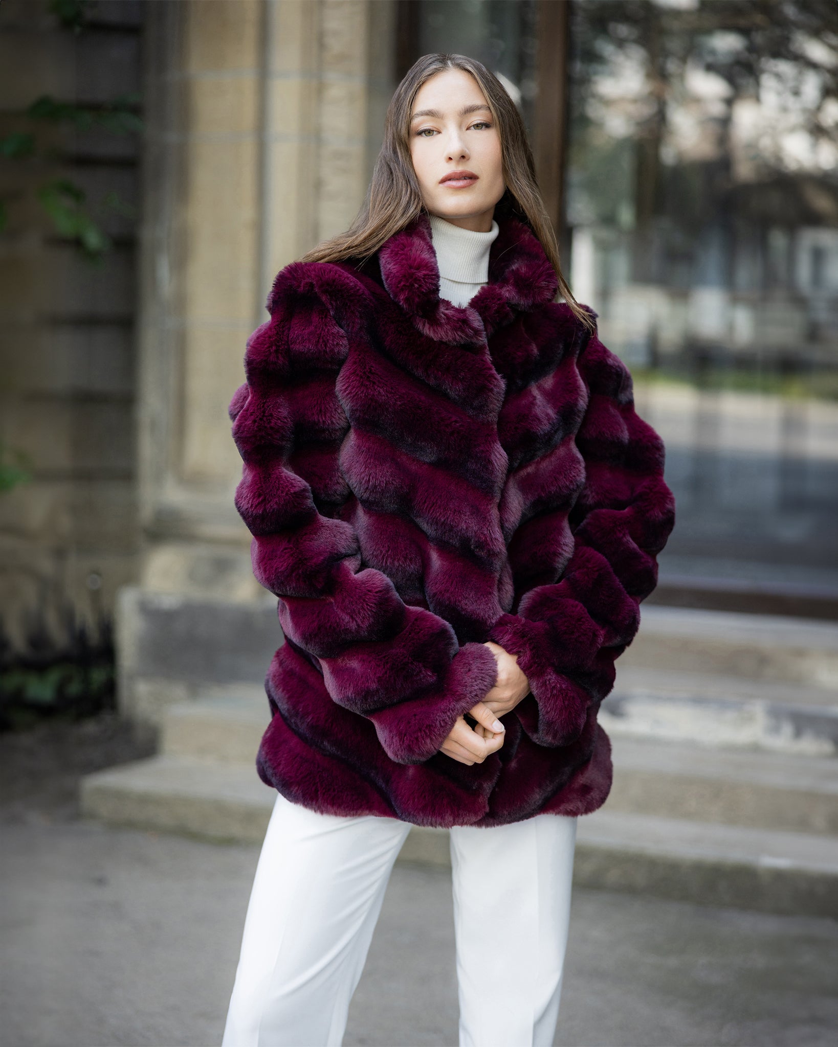 FUR-FREE CHINCHILLA (FAUX FUR) JACKET