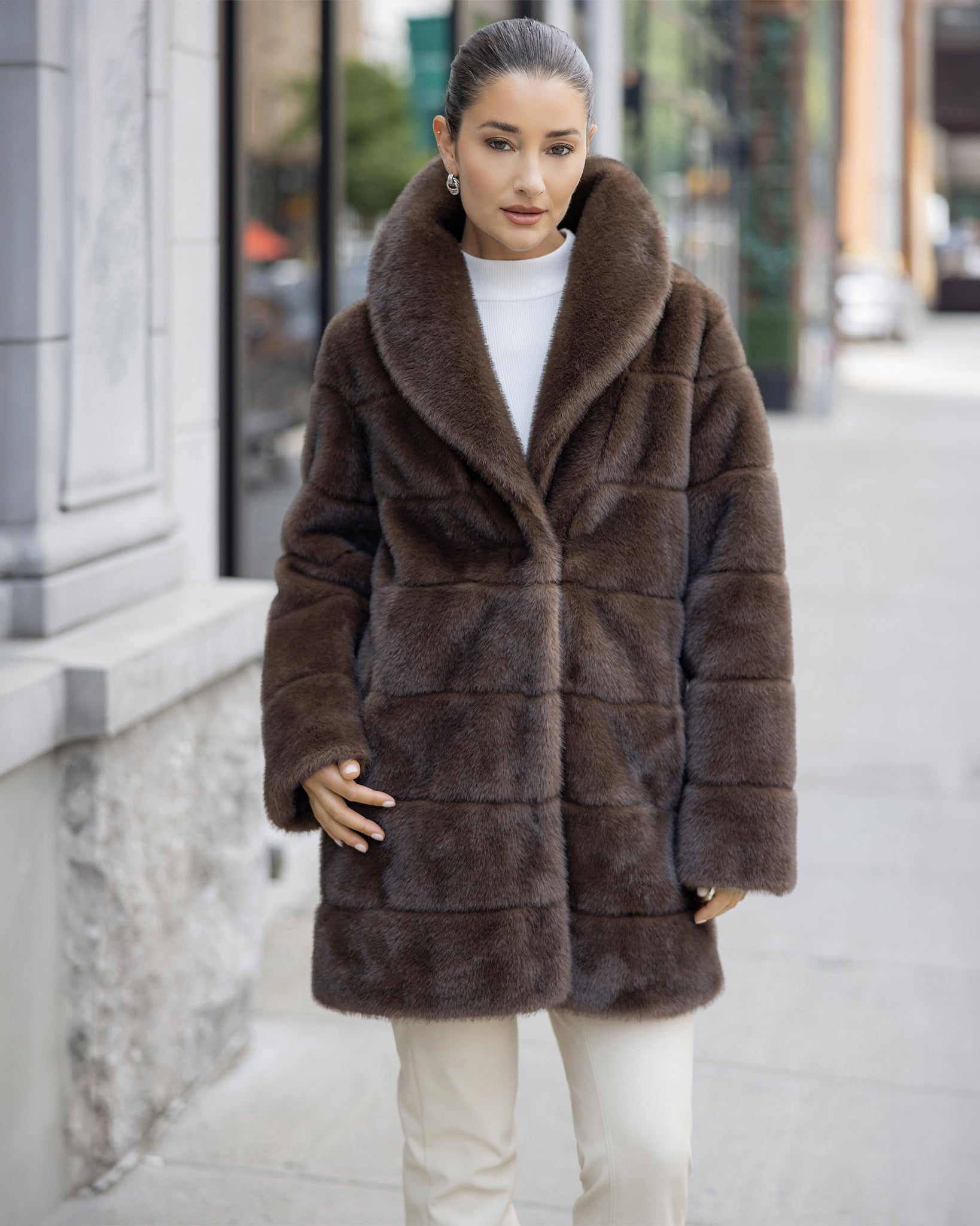 FUR-FREE MINK (FAUX FUR) STROLLER