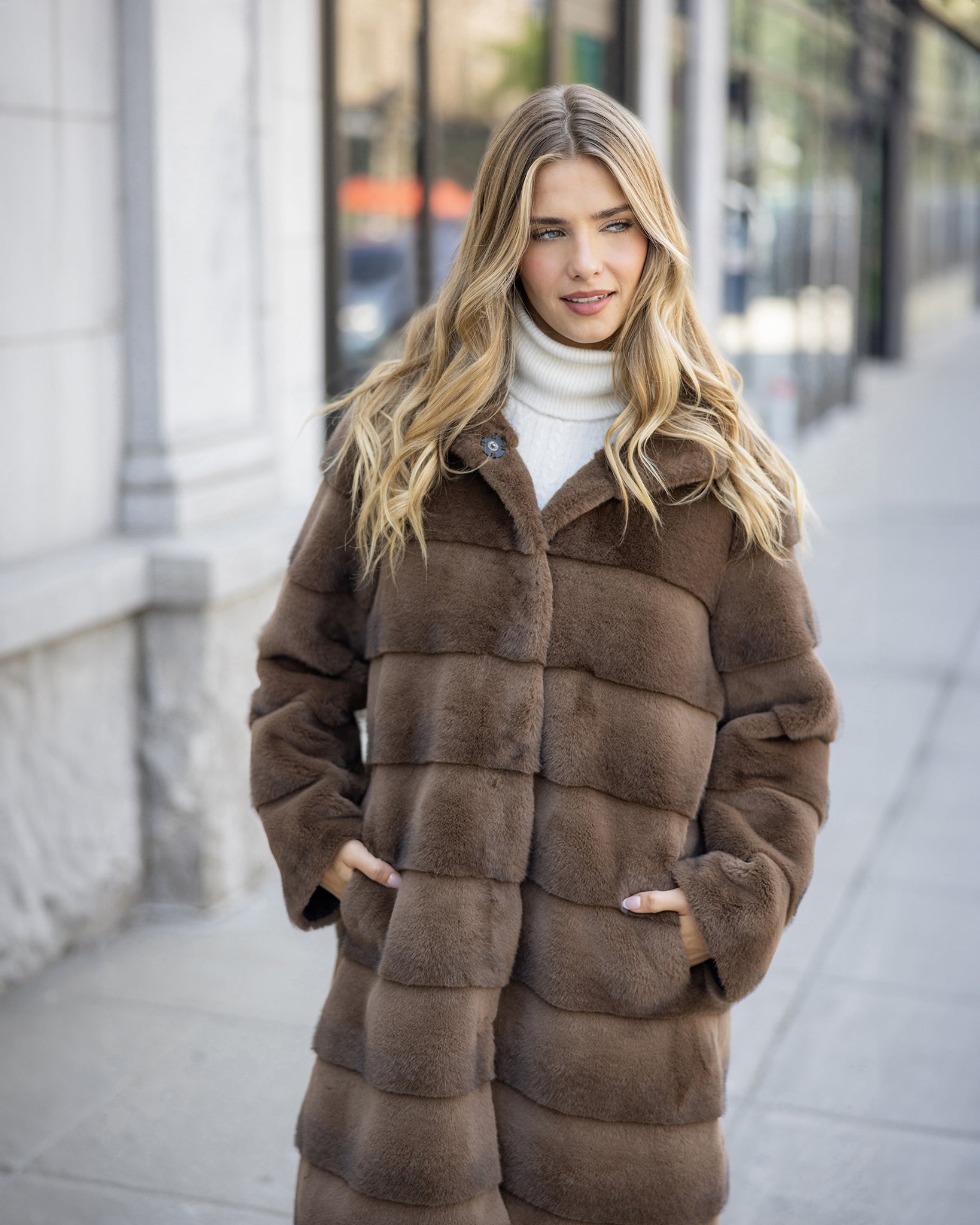 FUR-FREE MINK (FAUX FUR) REVERSIBLE SHORT COAT