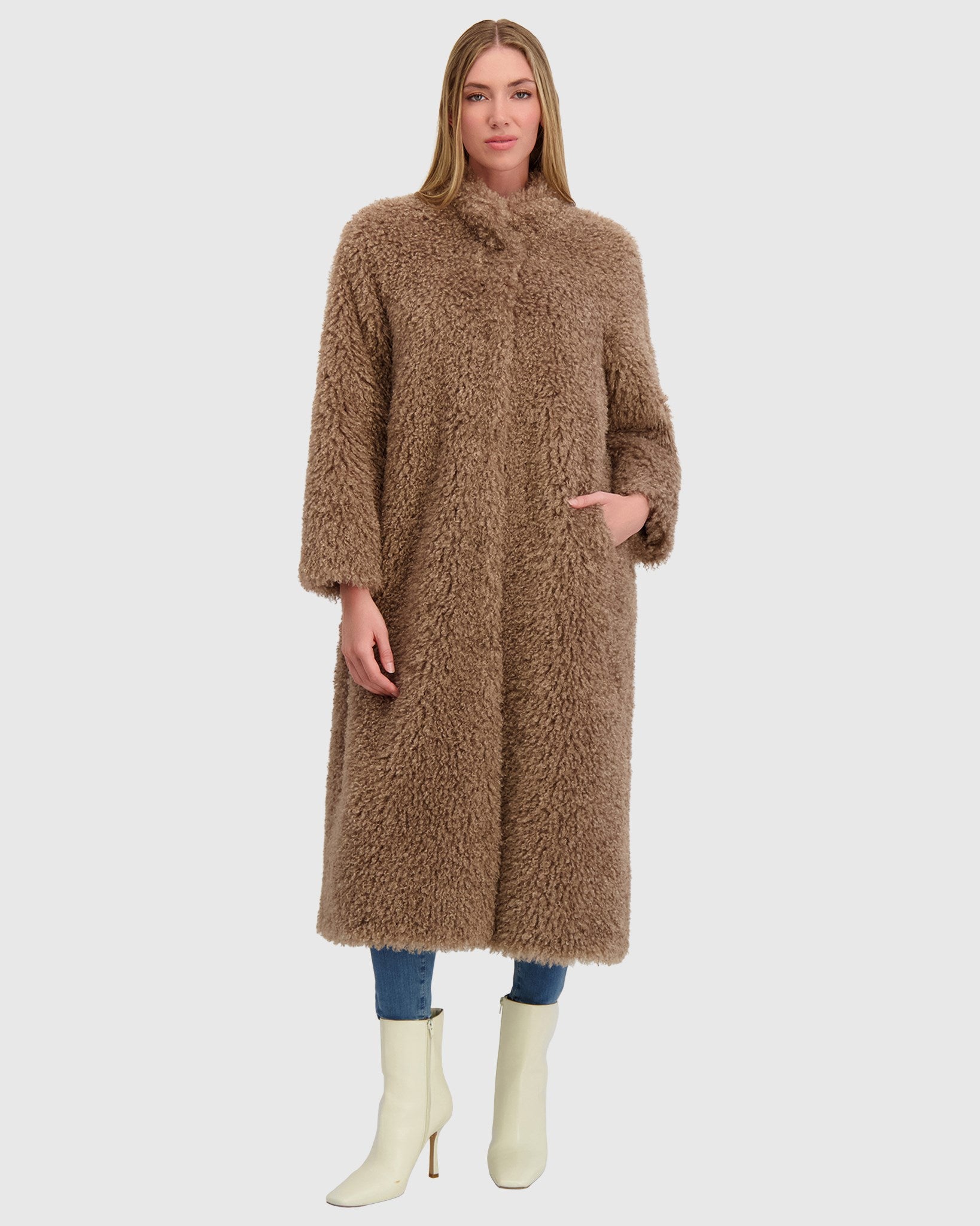 FUR-FREE CASHMERE GOAT (FAUX FUR) COAT