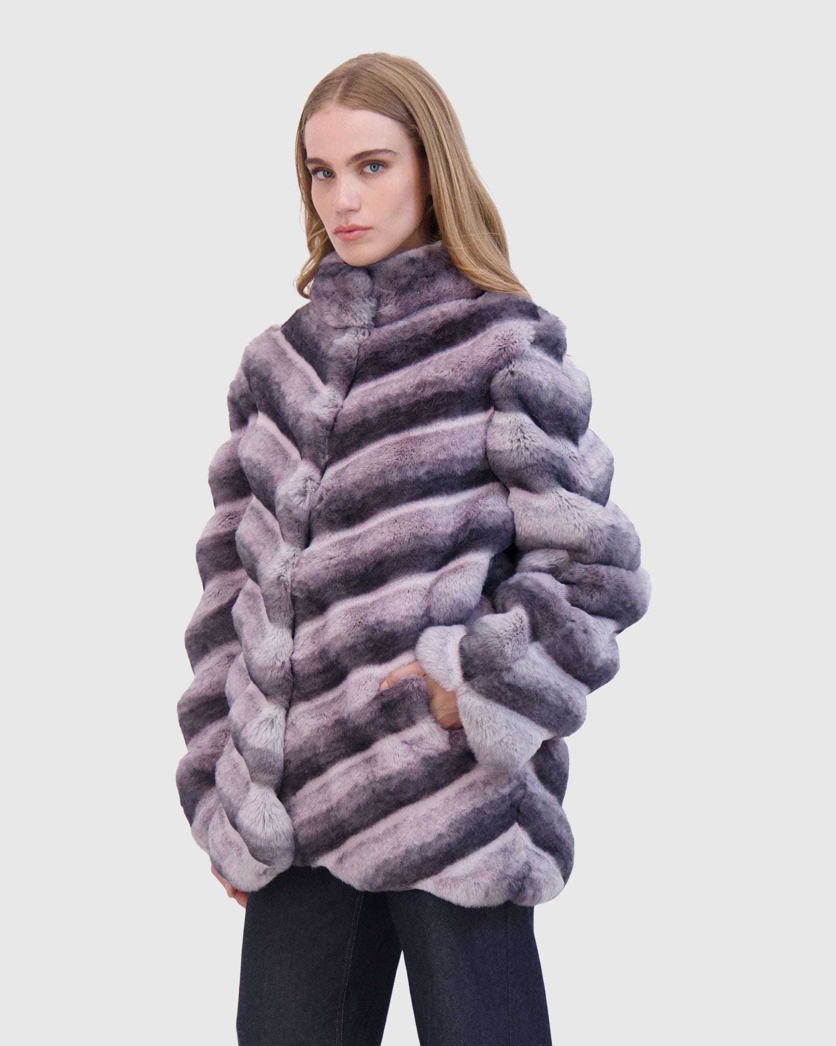 FUR-FREE CHINCHILLA (FAUX FUR) JACKET