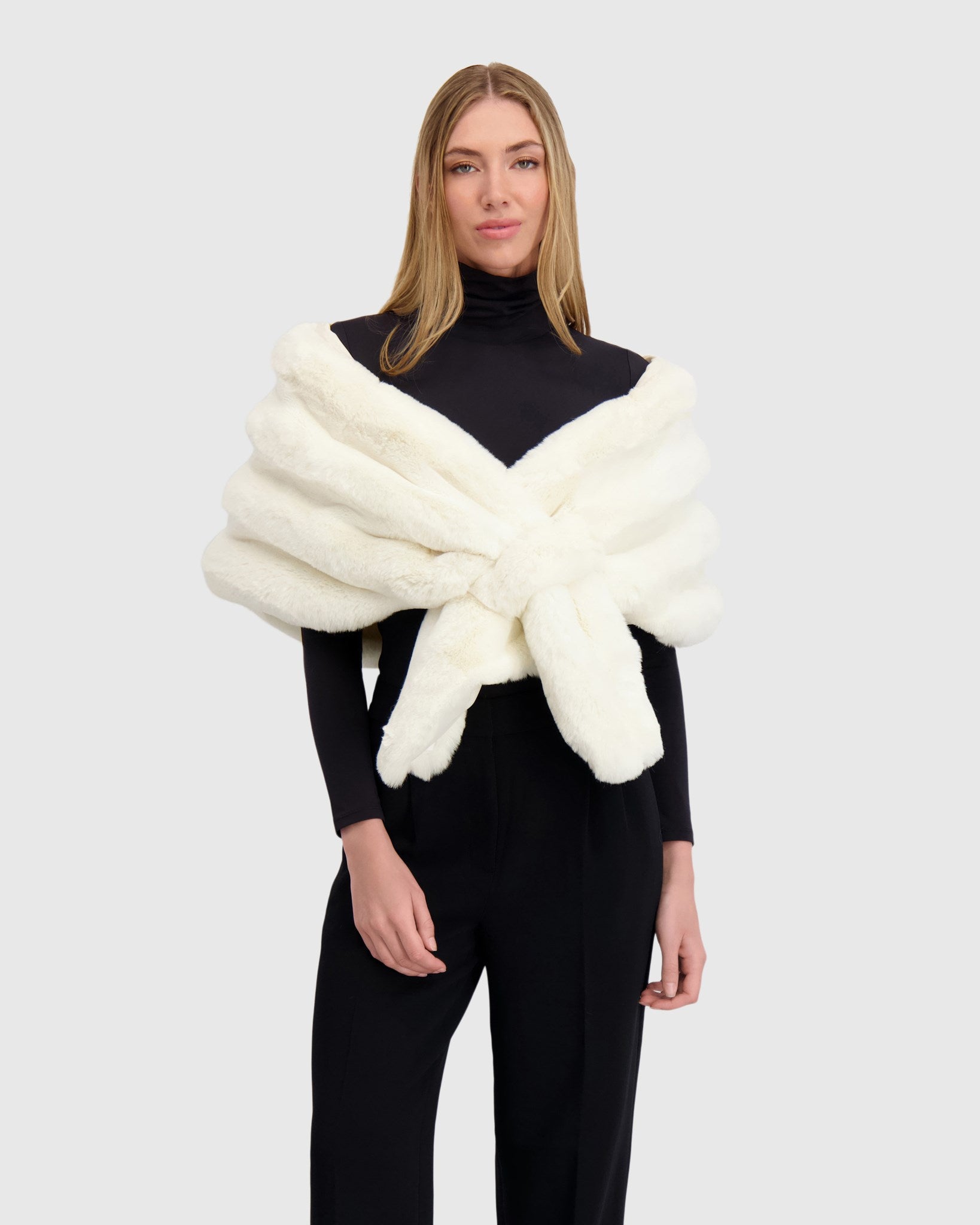 FUR-FREE CHINCHILLA (FAUX FUR) STOLE