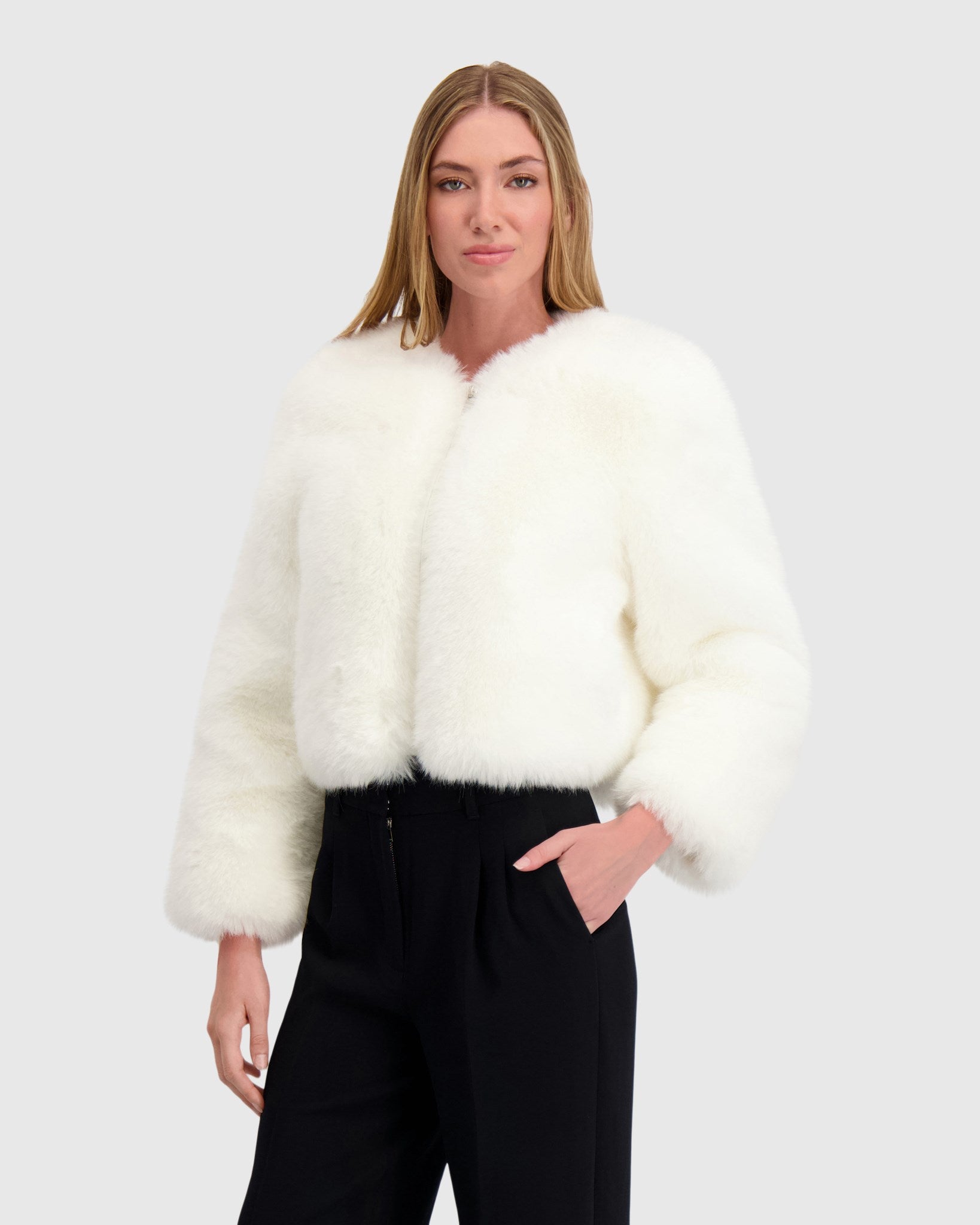 FUR-FREE FOX (FAUX FUR) BOLERO