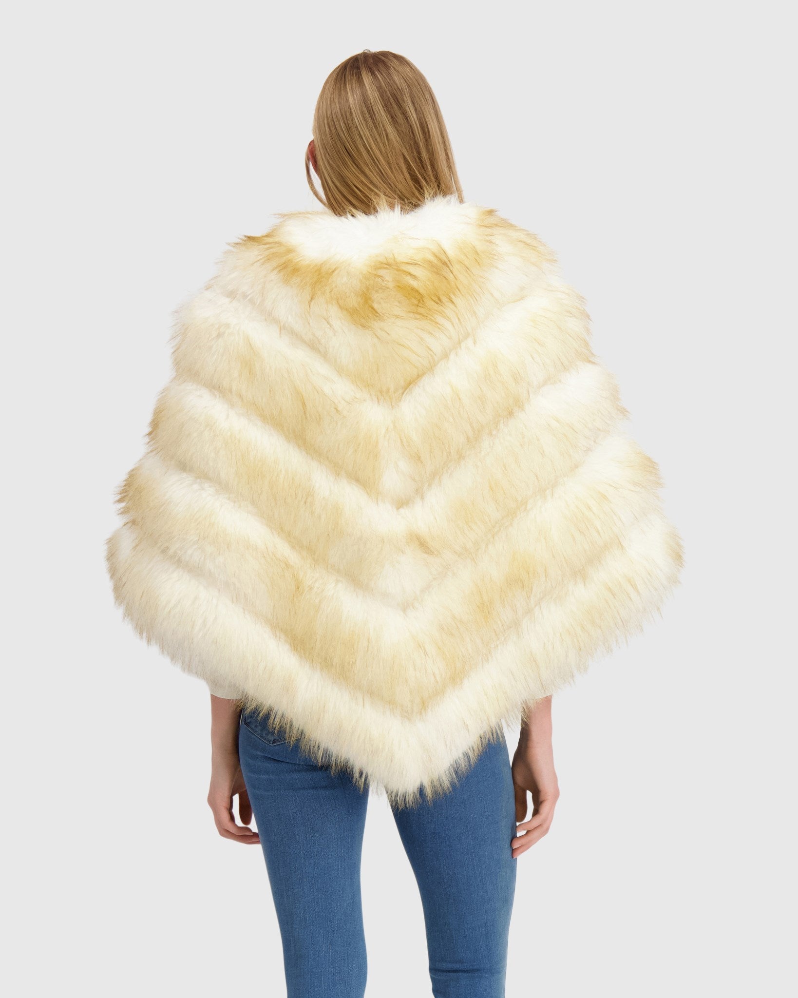 FUR-FREE FOX (FAUX FUR) PONCHO
