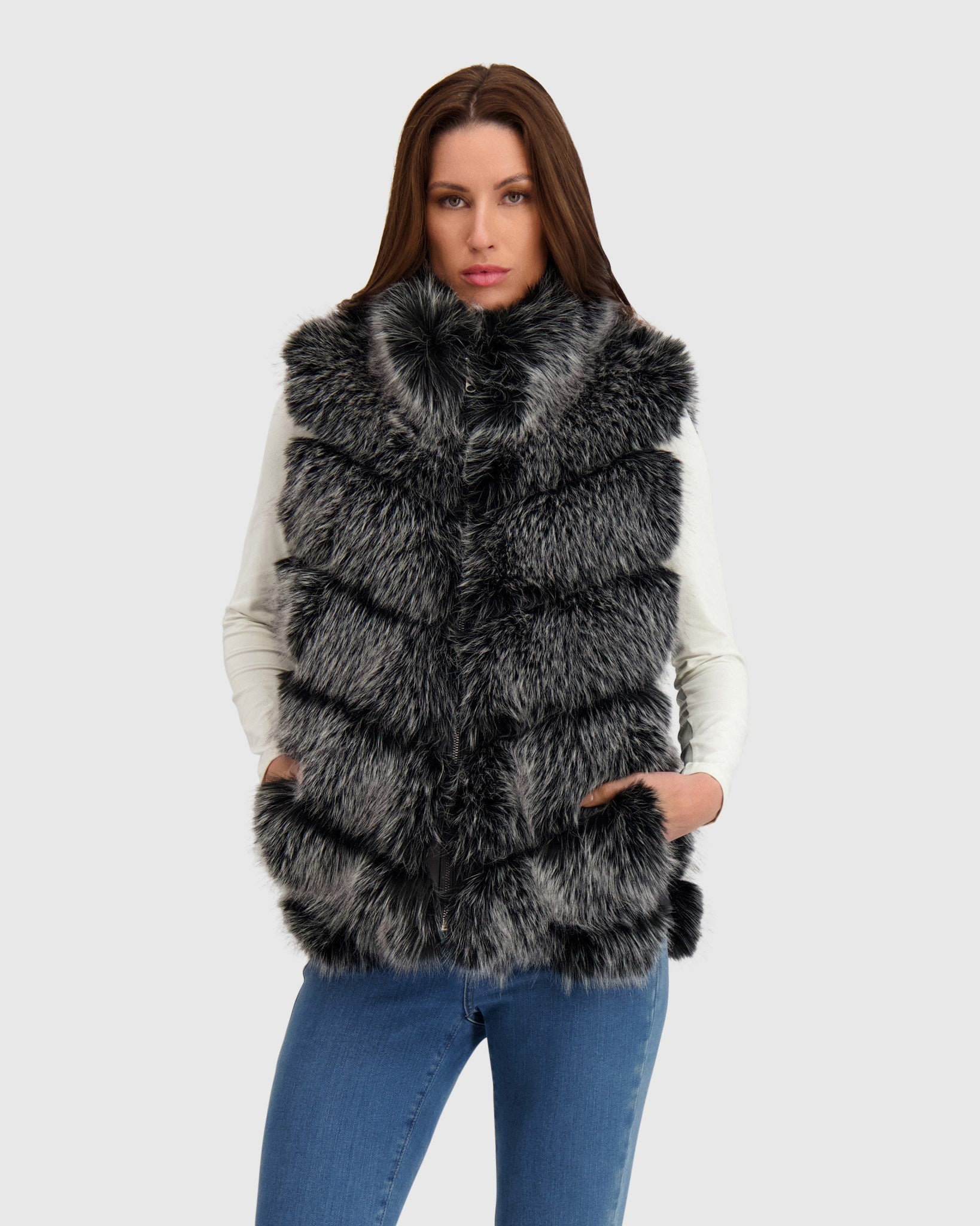 FUR-FREE FOX (FAUX FUR) REVERSIBLE VEST