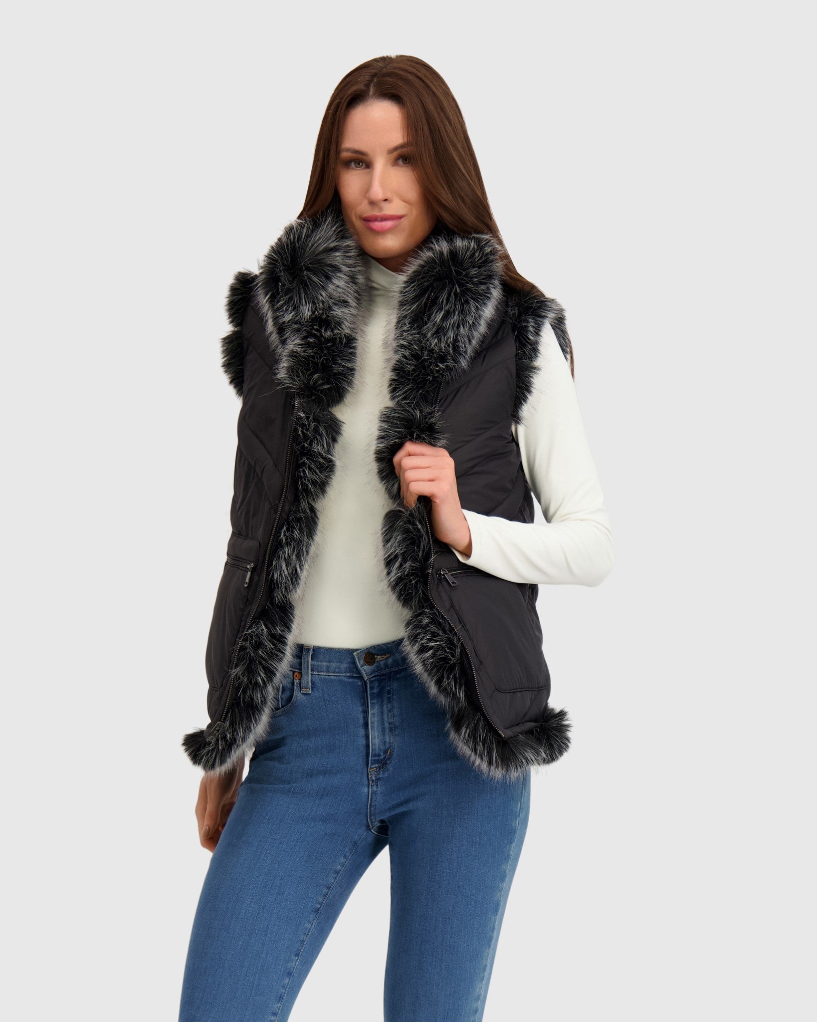 FUR-FREE FOX (FAUX FUR) REVERSIBLE VEST
