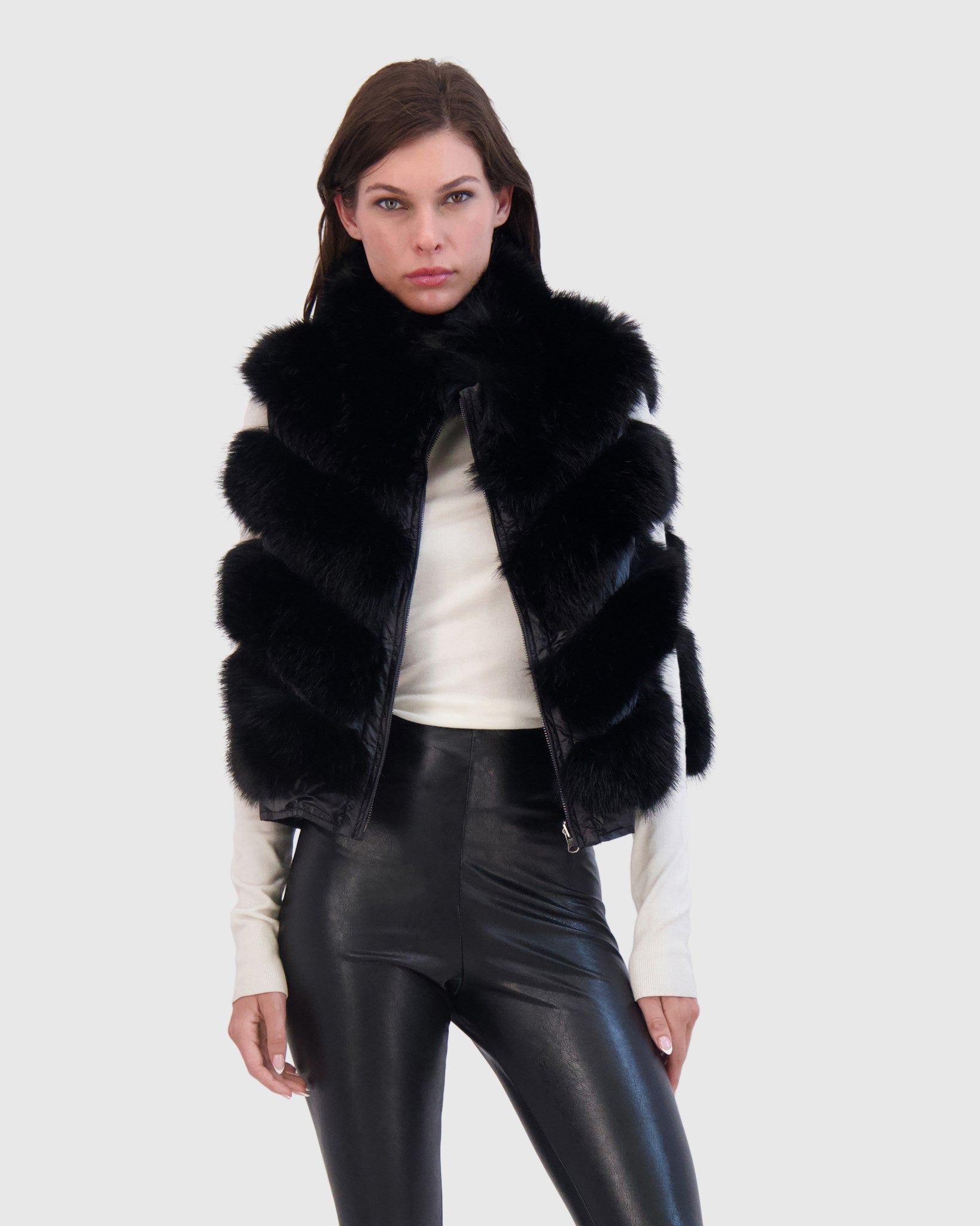 FUR-FREE FOX (FAUX FUR) VEST REVERSIBLE TO DOWN