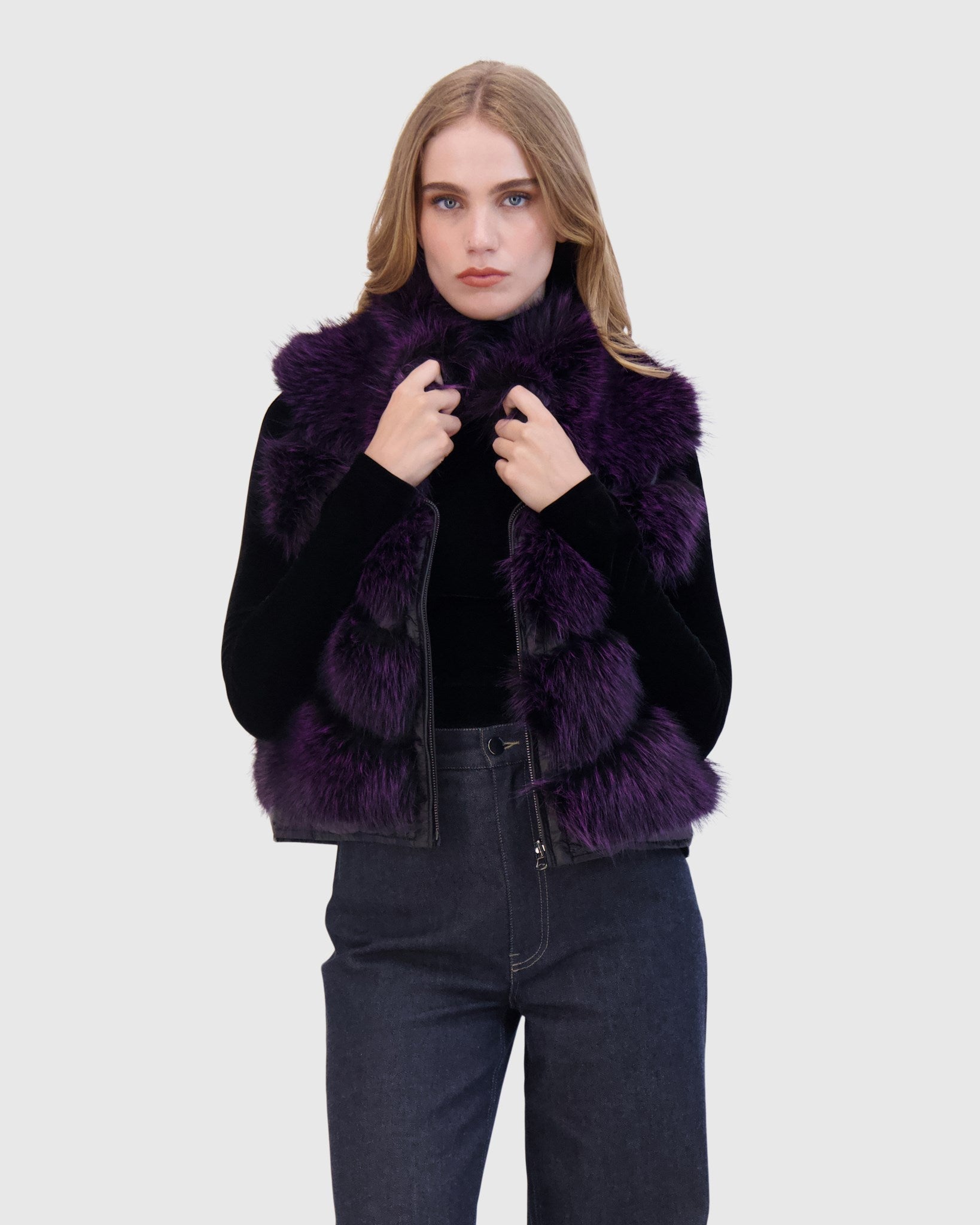 FUR-FREE FOX (FAUX FUR) VEST REVERSIBLE TO DOWN