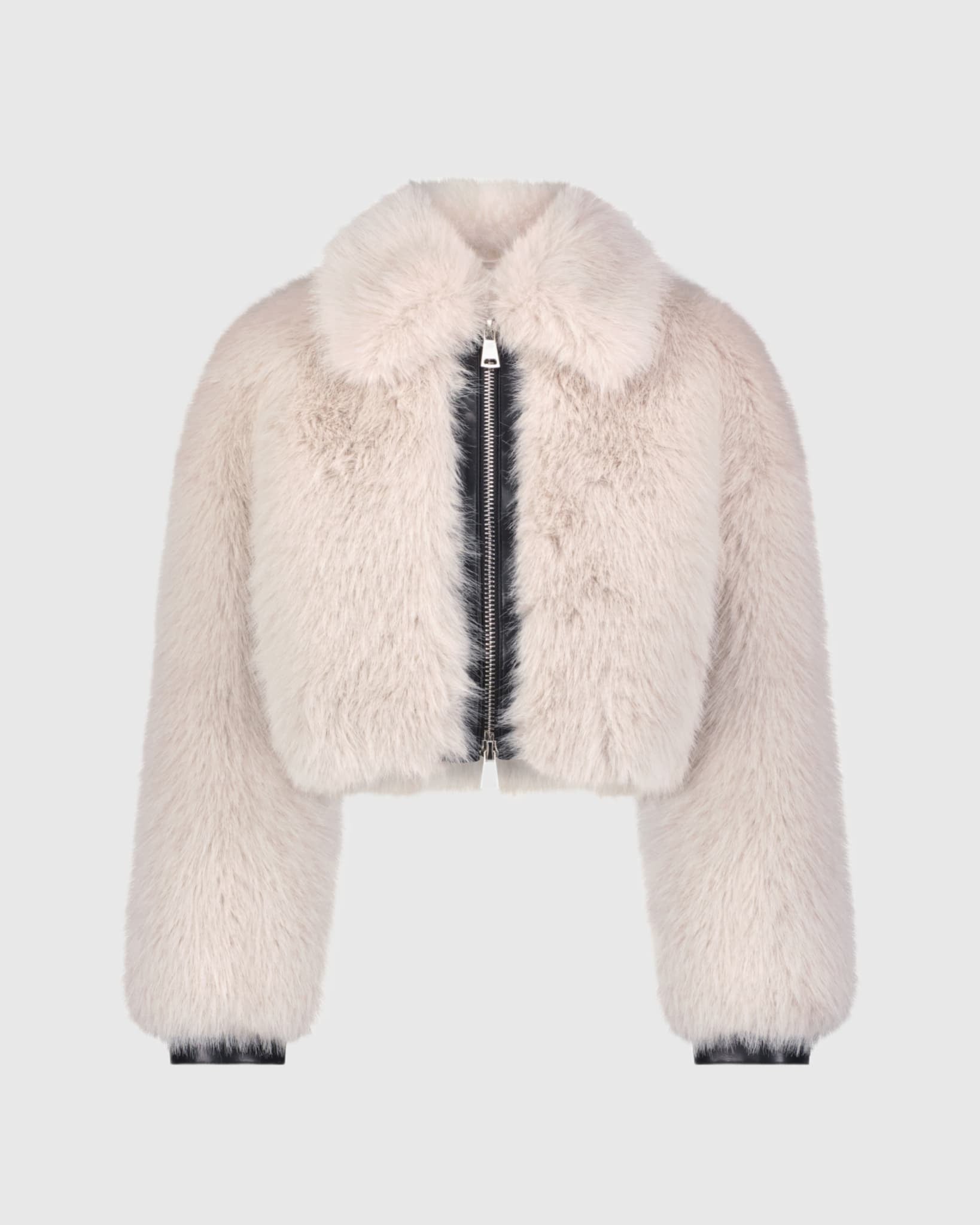 FUR-FREE FOX (FAUX FUR) ZIP BOLERO