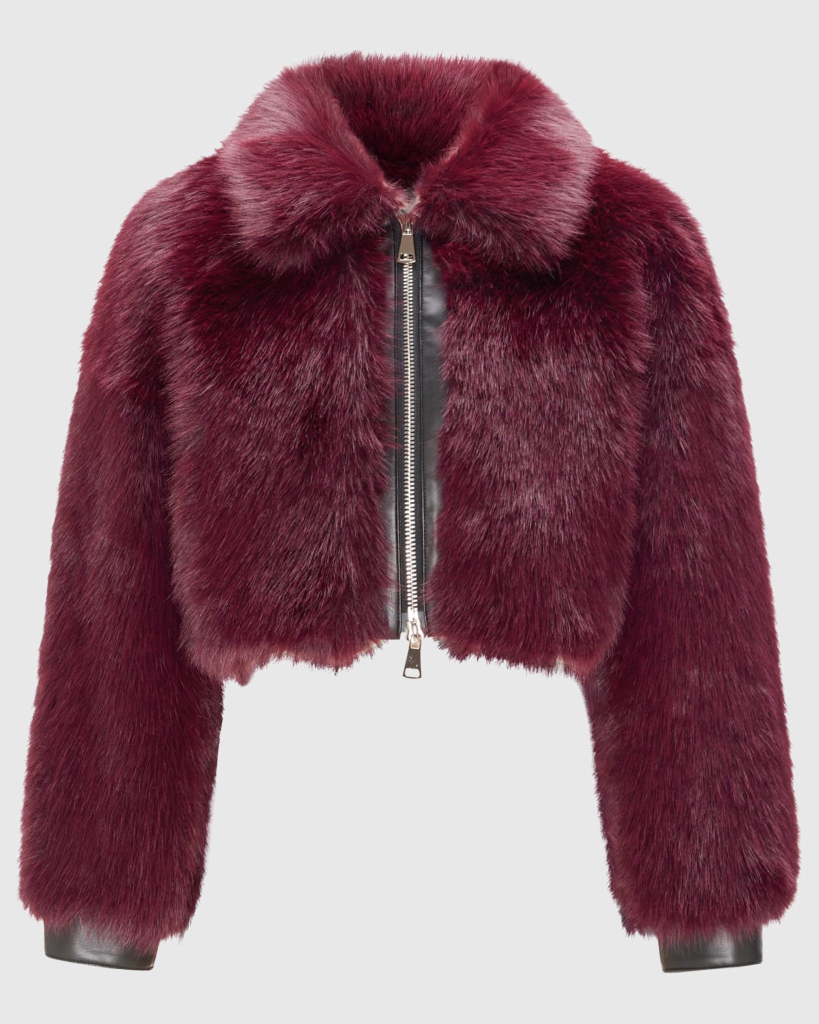 FUR-FREE FOX (FAUX FUR) ZIP BOLERO