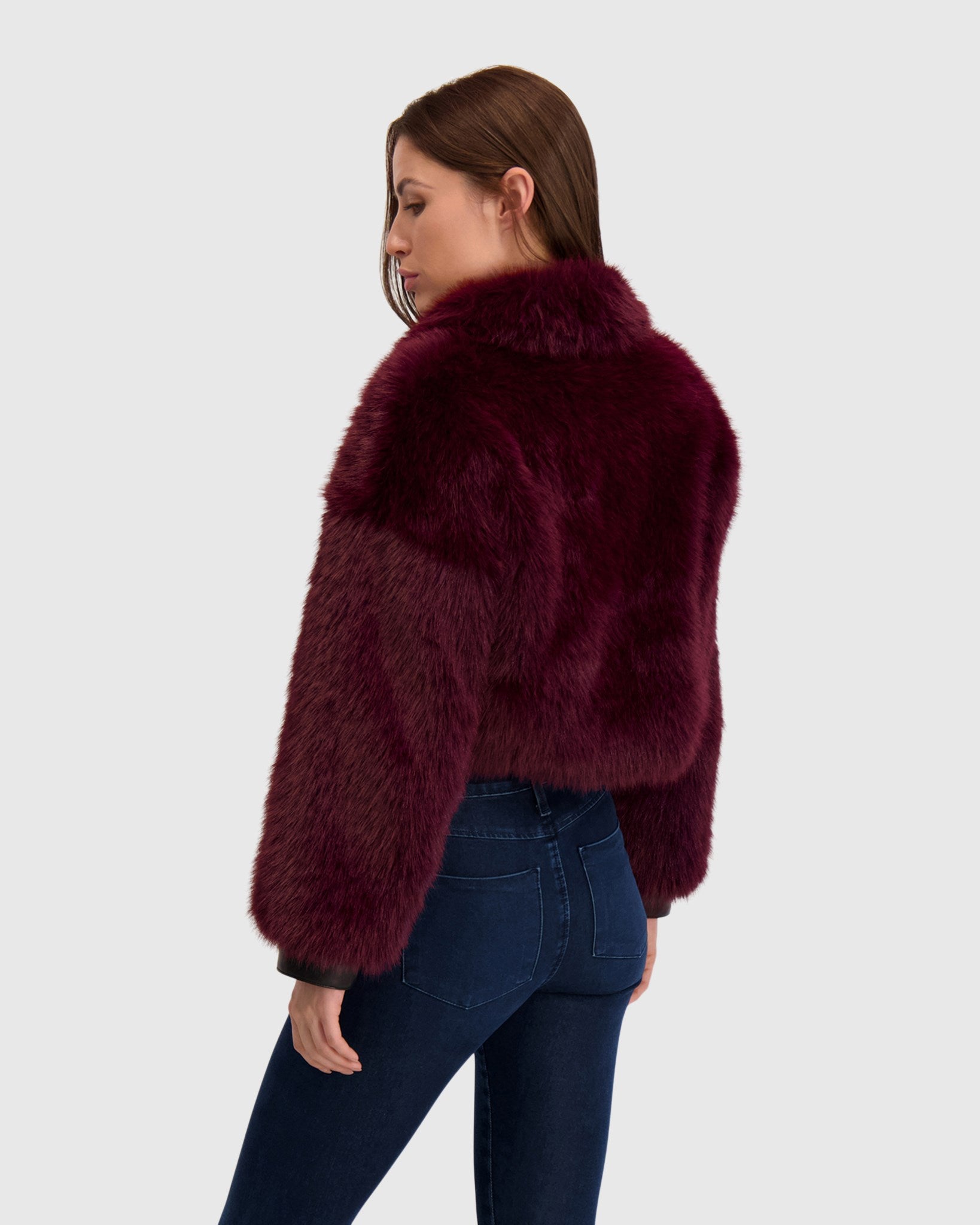 FUR-FREE FOX (FAUX FUR) ZIP BOLERO