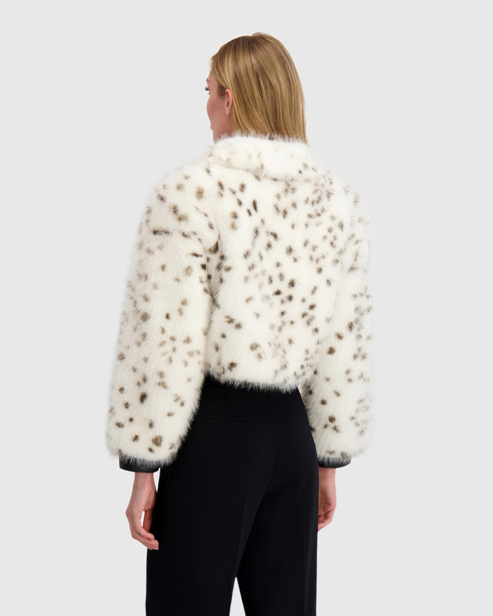 FUR-FREE FOX (FAUX FUR) ZIP BOLERO