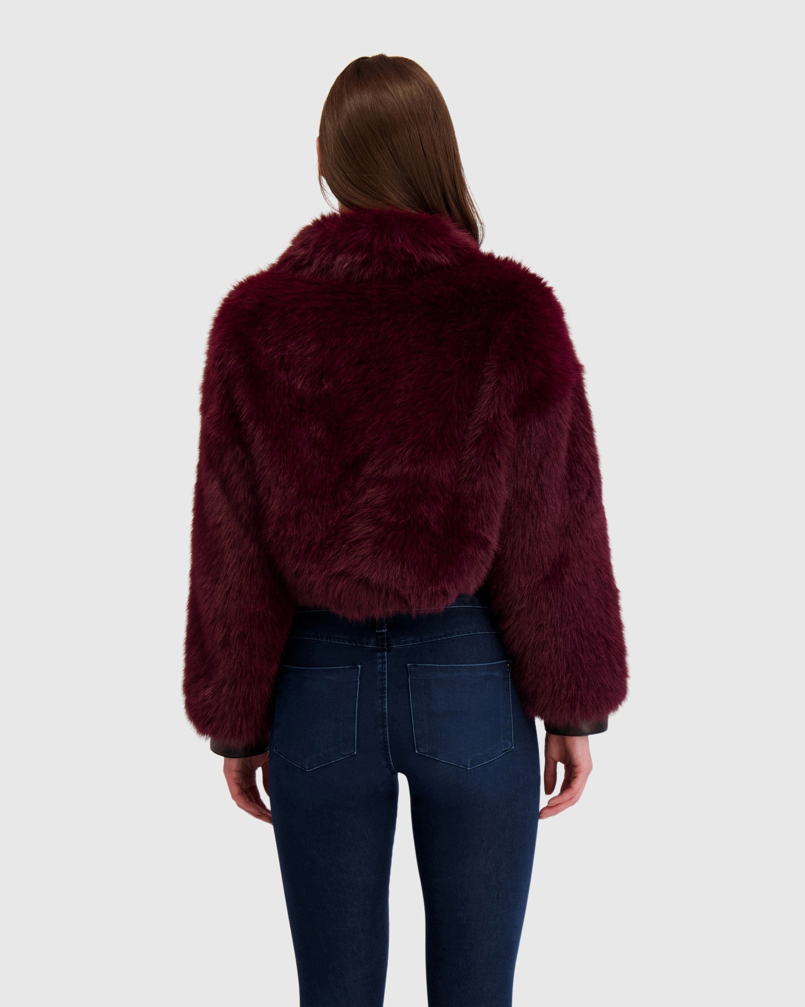 FUR-FREE FOX (FAUX FUR) ZIP BOLERO