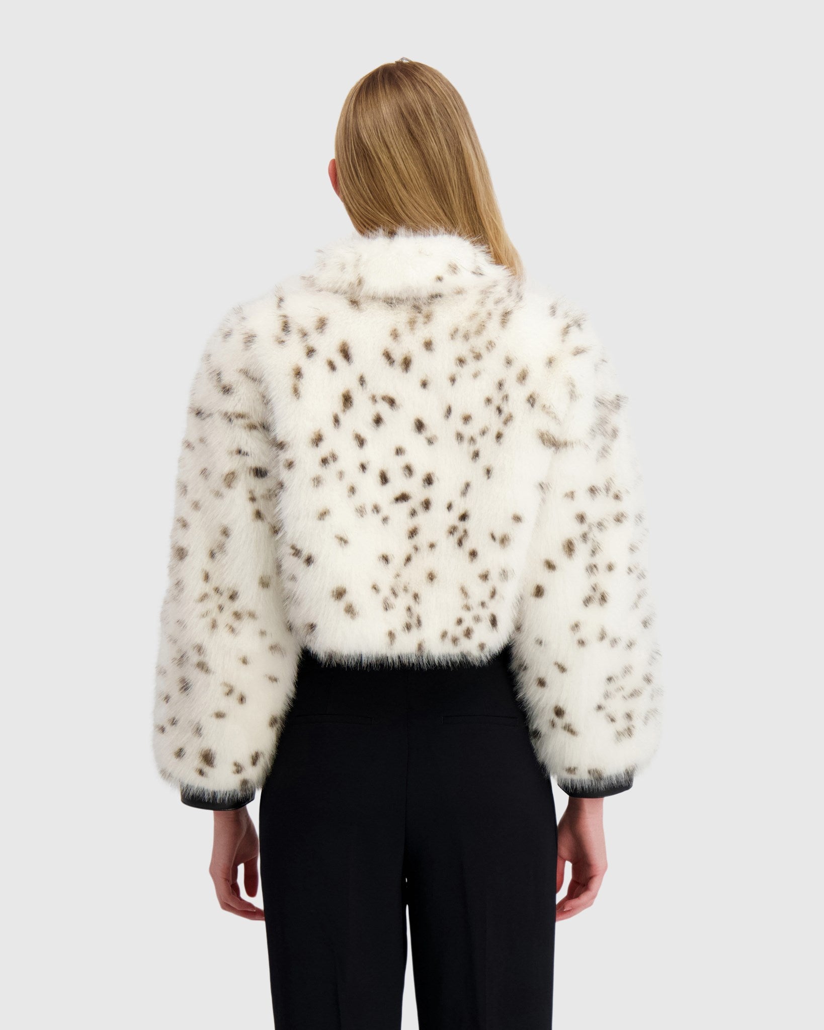 FUR-FREE FOX (FAUX FUR) ZIP BOLERO