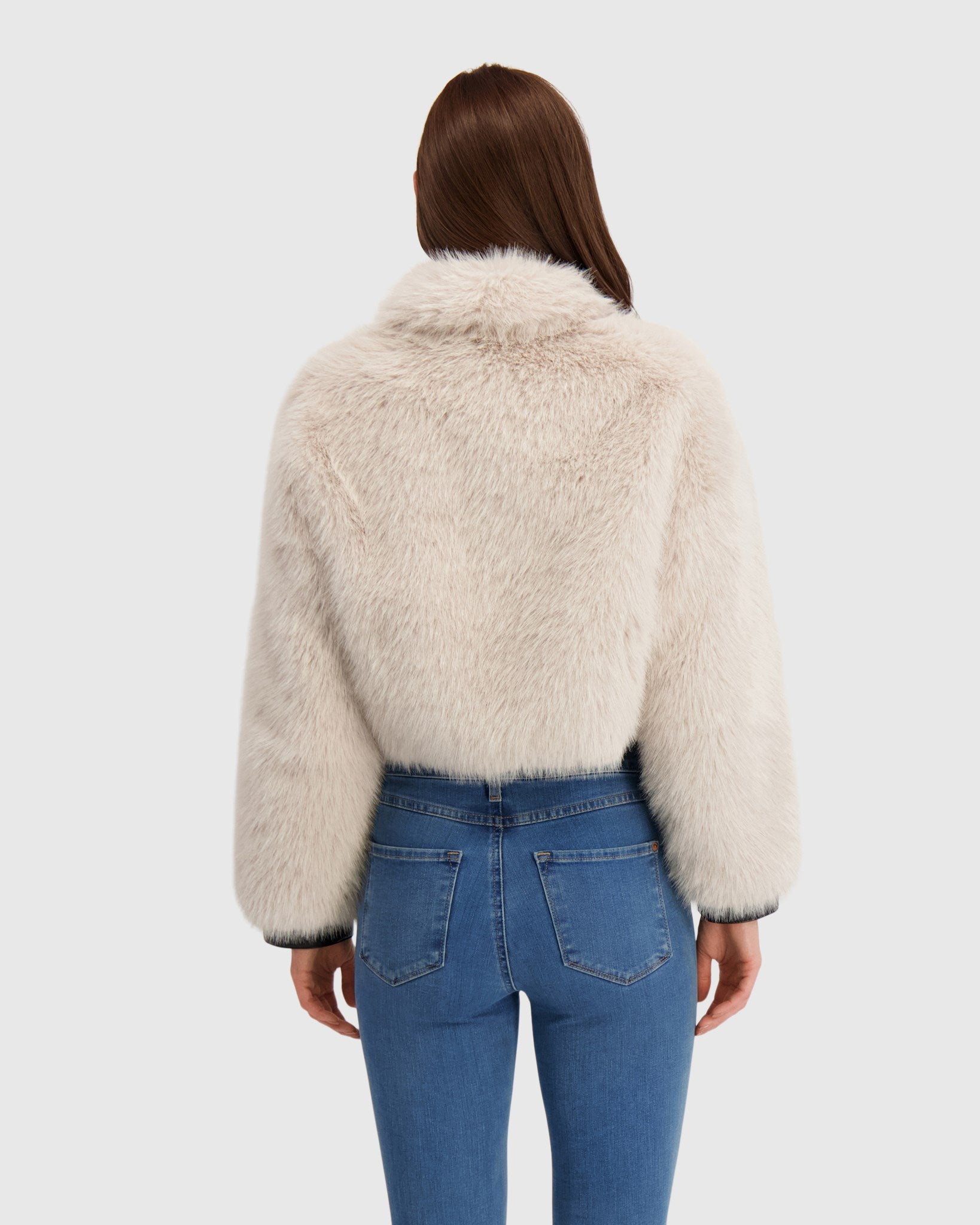 FUR-FREE FOX (FAUX FUR) ZIP BOLERO