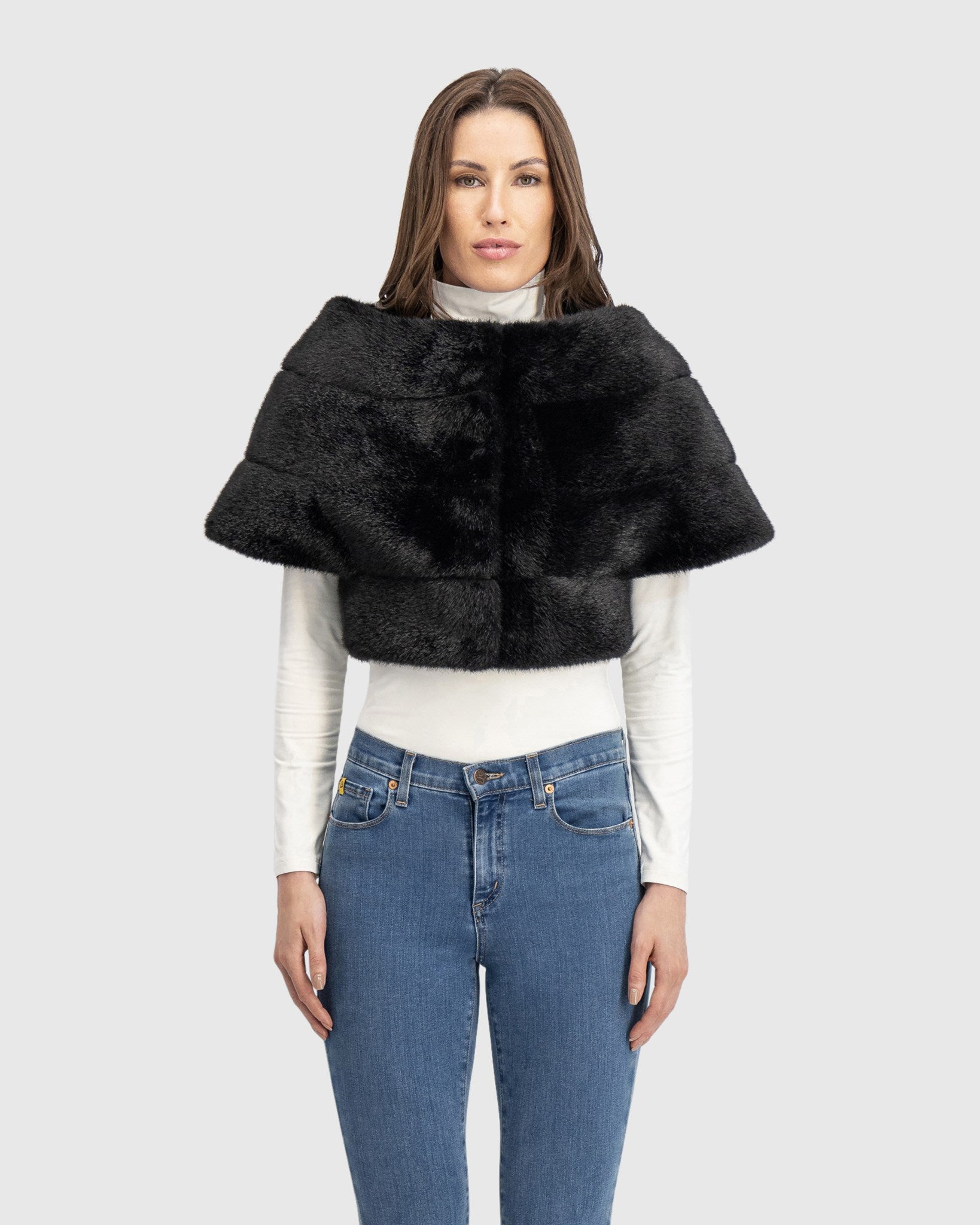 FUR-FREE MINK (FAUX FUR) CAPELET