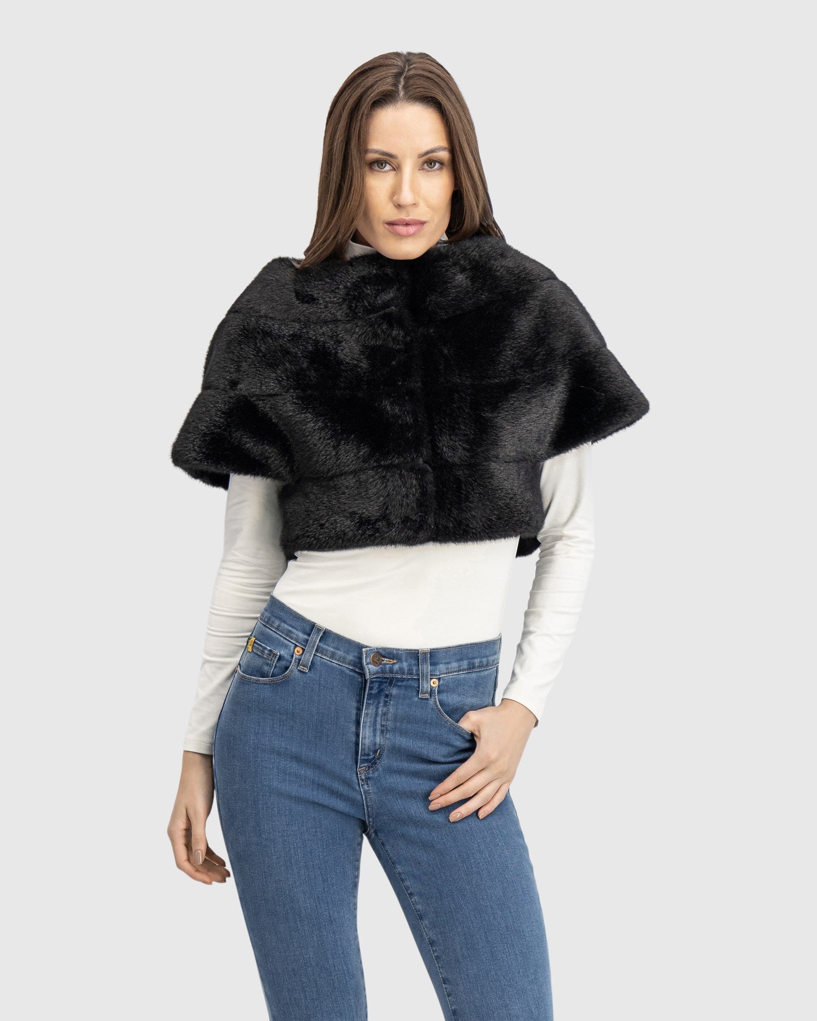 FUR-FREE MINK (FAUX FUR) CAPELET