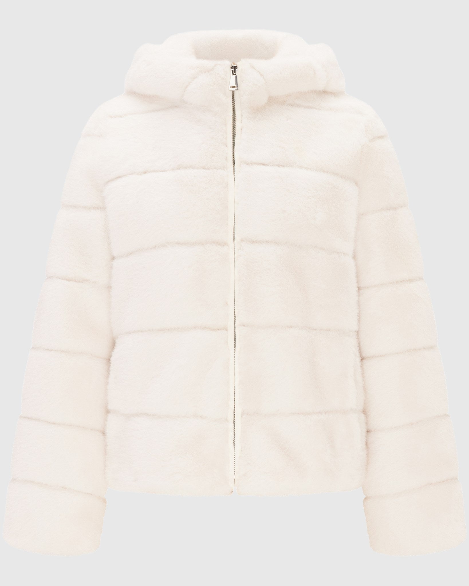 FUR-FREE MINK (FAUX FUR) HOODED JACKET