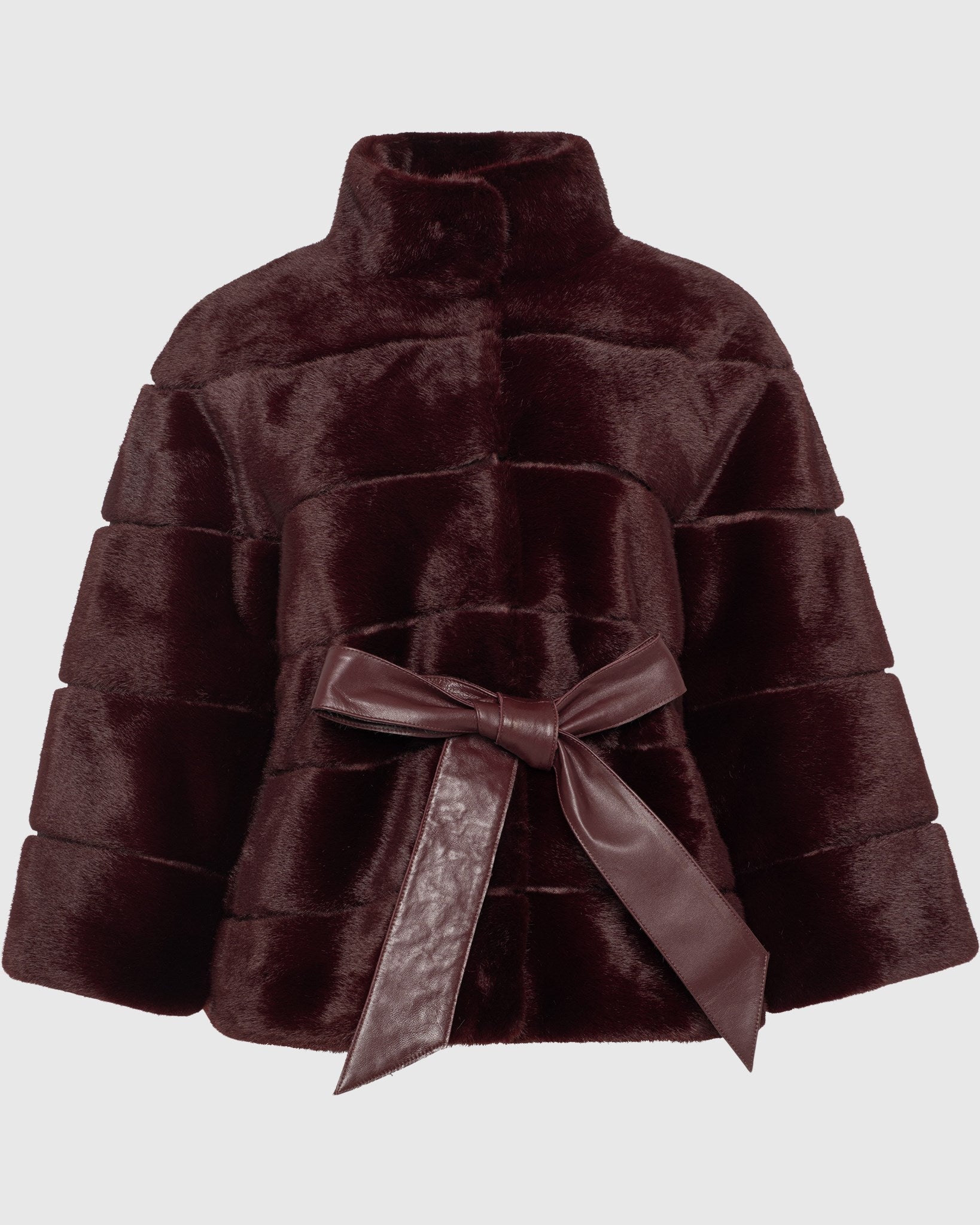 FUR-FREE MINK (FAUX FUR) JACKET, BELT