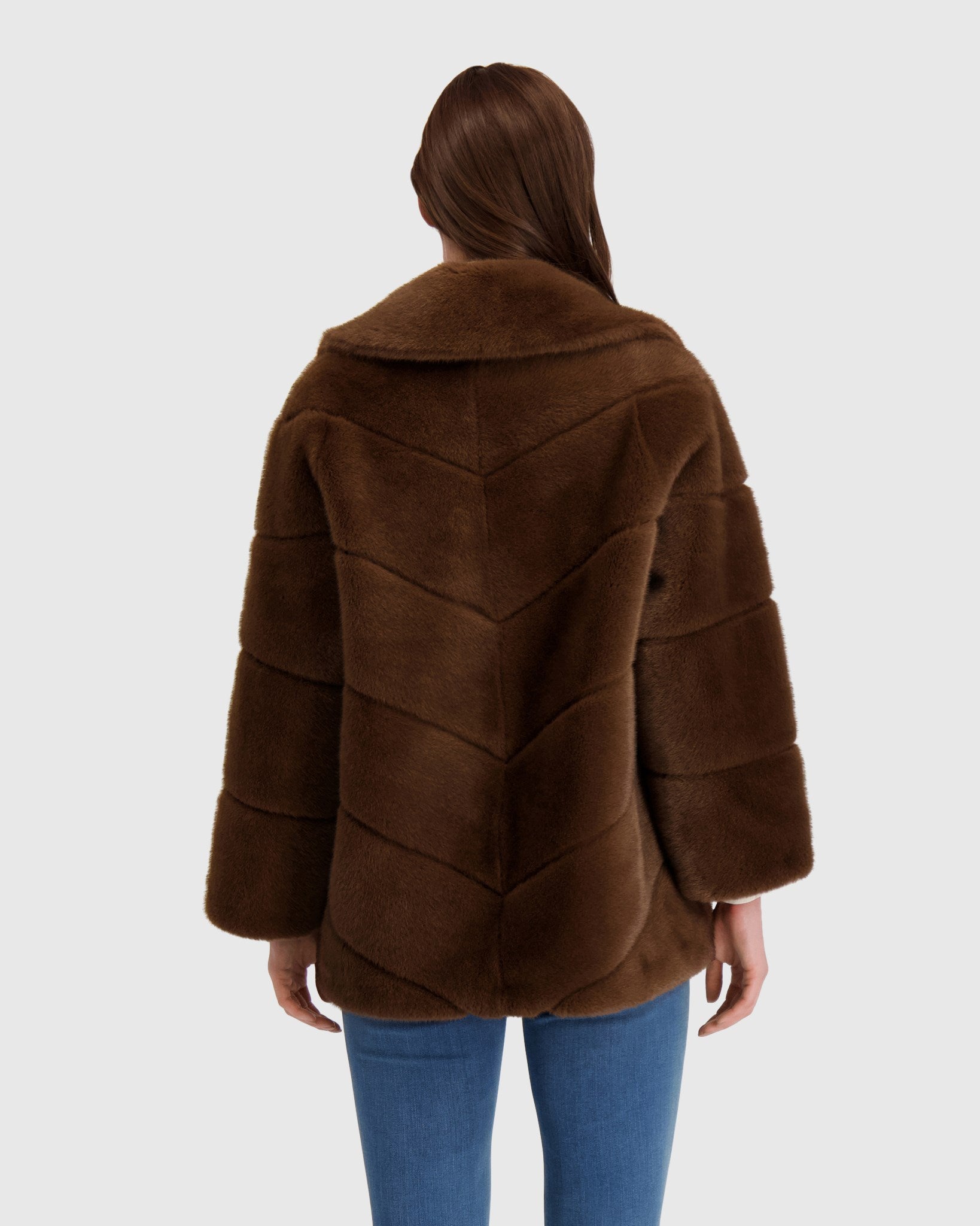 FUR-FREE MINK (FAUX FUR) JACKET, BELT