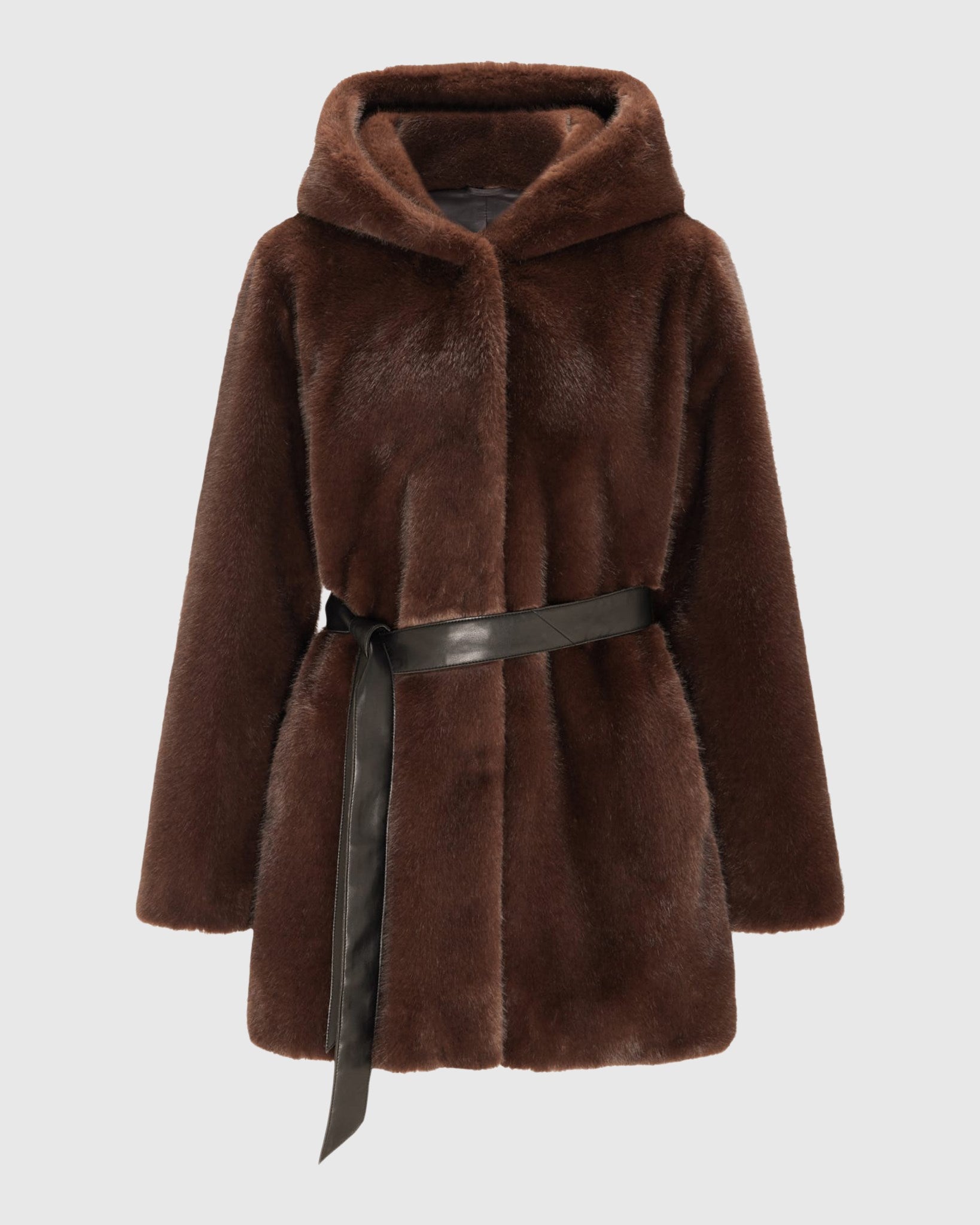 FUR-FREE MINK (FAUX FUR) PARKA, BELT