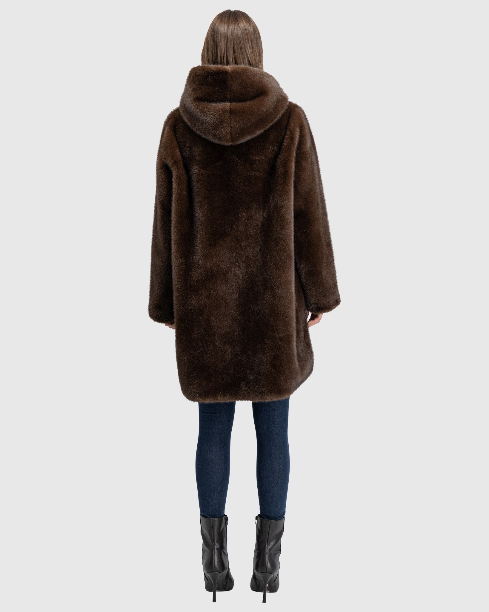FUR-FREE MINK (FAUX FUR) REVERSIBLE PARKA