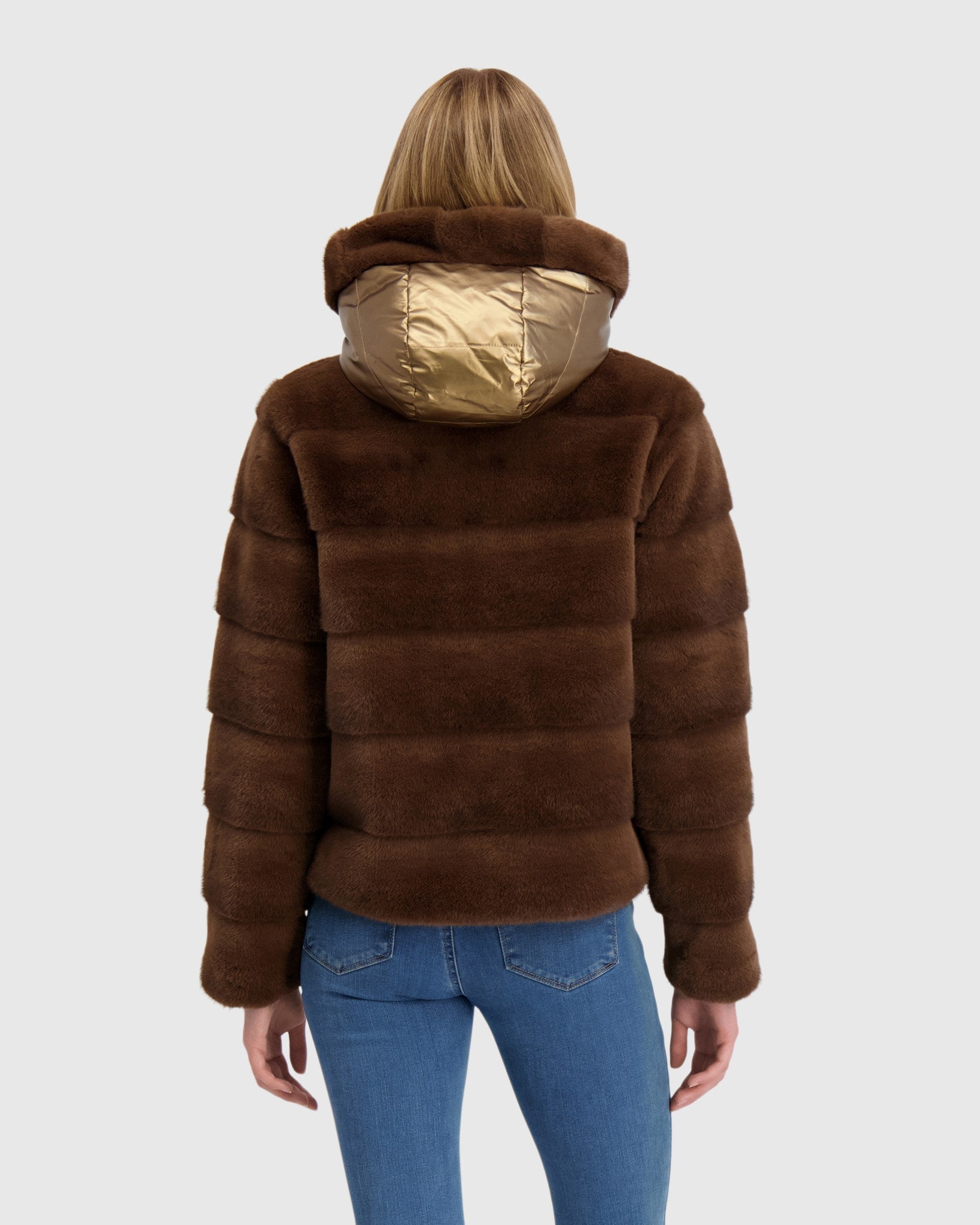 FUR-FREE MINK (FAUX FUR) REVERSIBLE PARKA