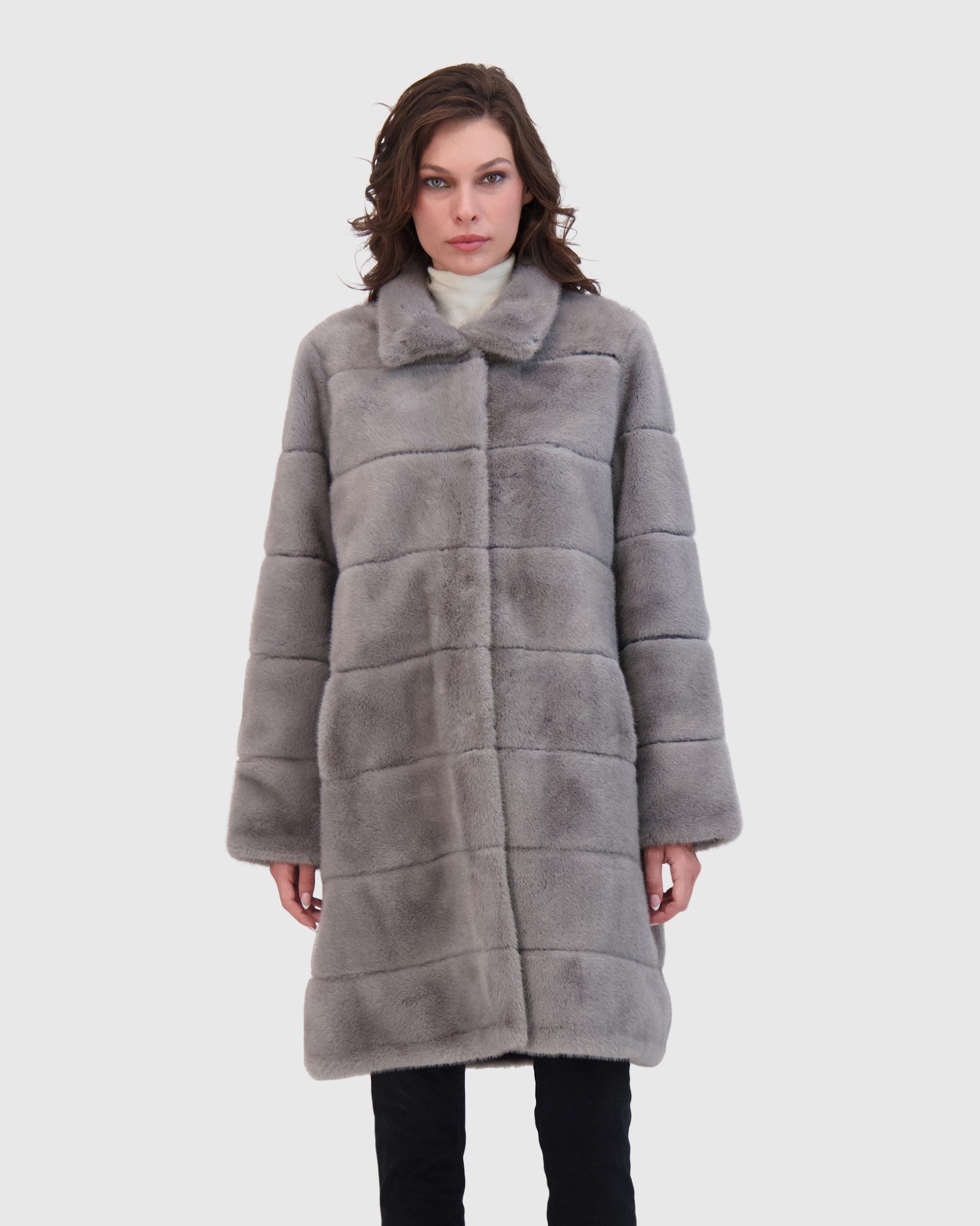 FUR-FREE MINK (FAUX FUR) REVERSIBLE SHORT COAT