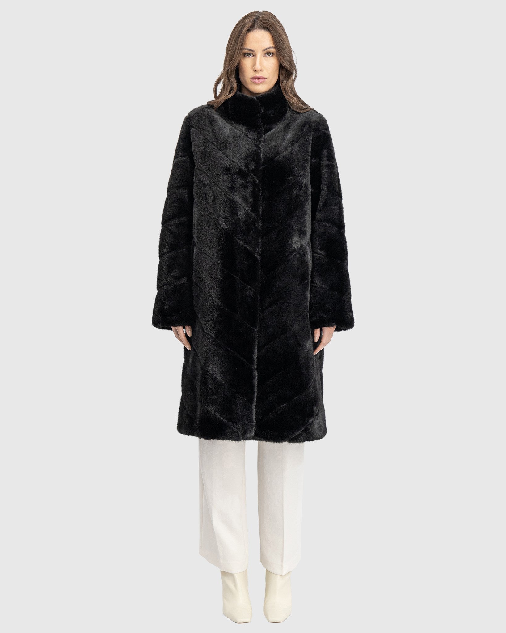 FUR-FREE MINK (FAUX FUR) SHORT COAT