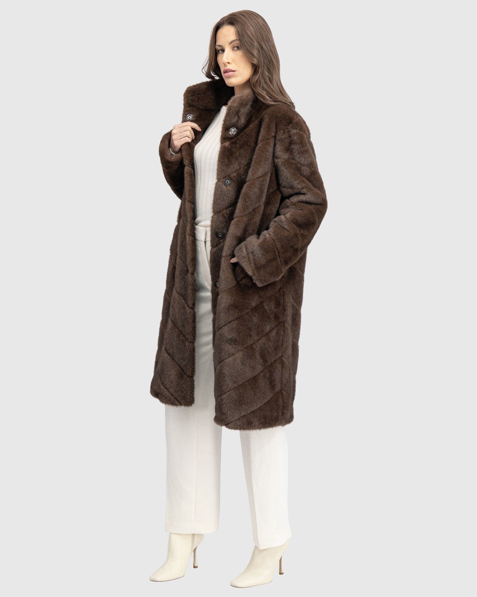 FUR-FREE MINK (FAUX FUR) SHORT COAT