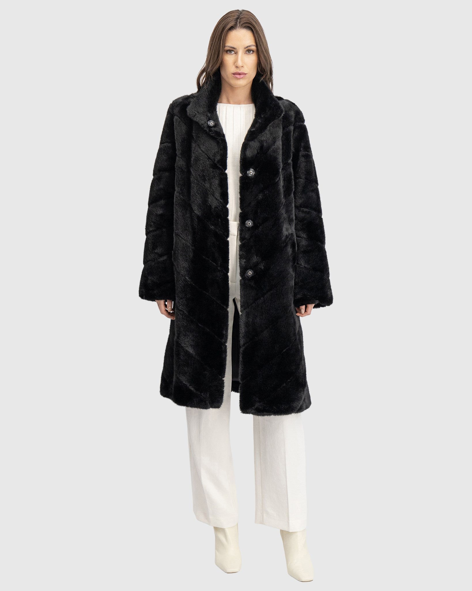 FUR-FREE MINK (FAUX FUR) SHORT COAT