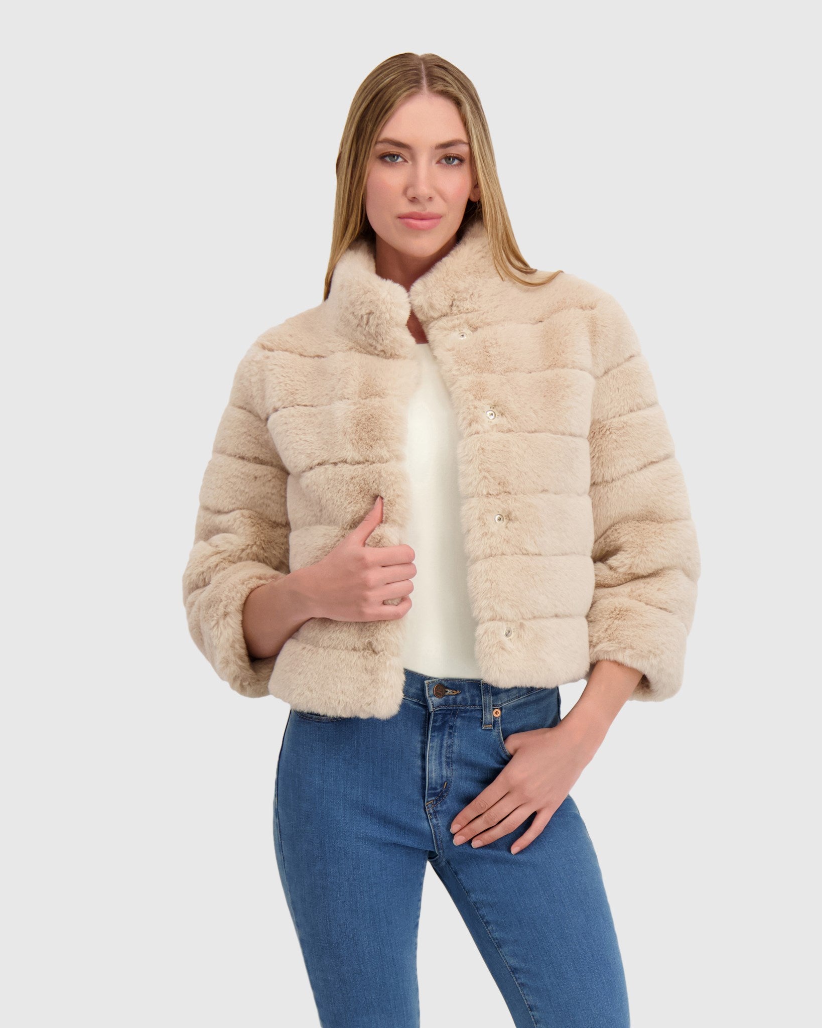 FUR-FREE REX RABBIT (FAUX FUR) JACKET