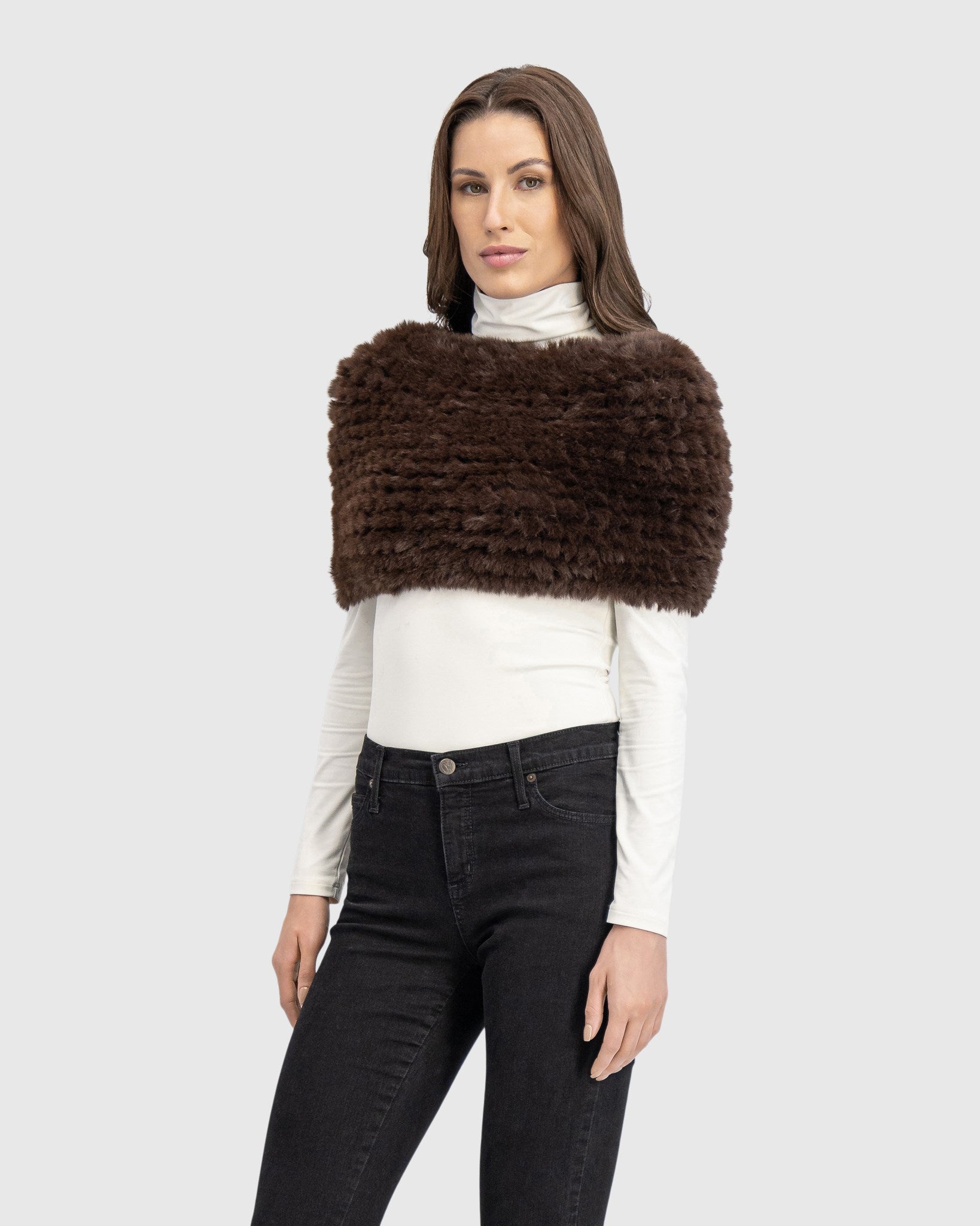 FUR-FREE REX RABBIT (FAUX FUR) KNIT COWL