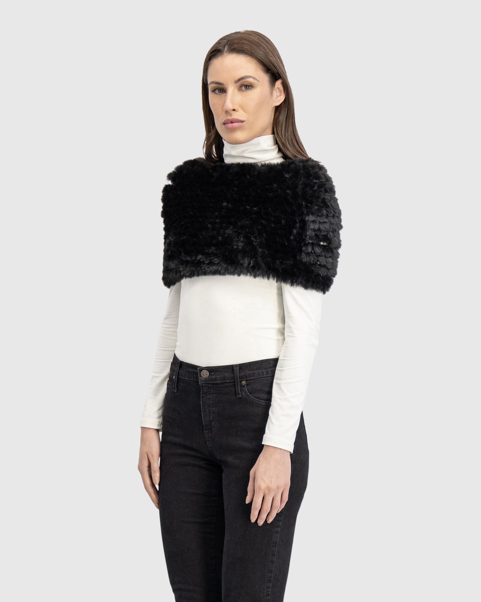 FUR-FREE REX RABBIT (FAUX FUR) KNIT COWL