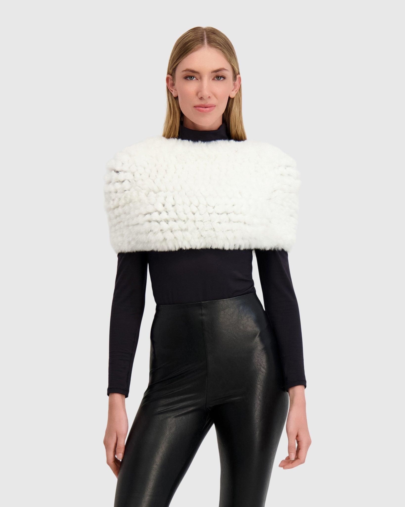 FUR-FREE REX RABBIT (FAUX FUR) KNIT COWL