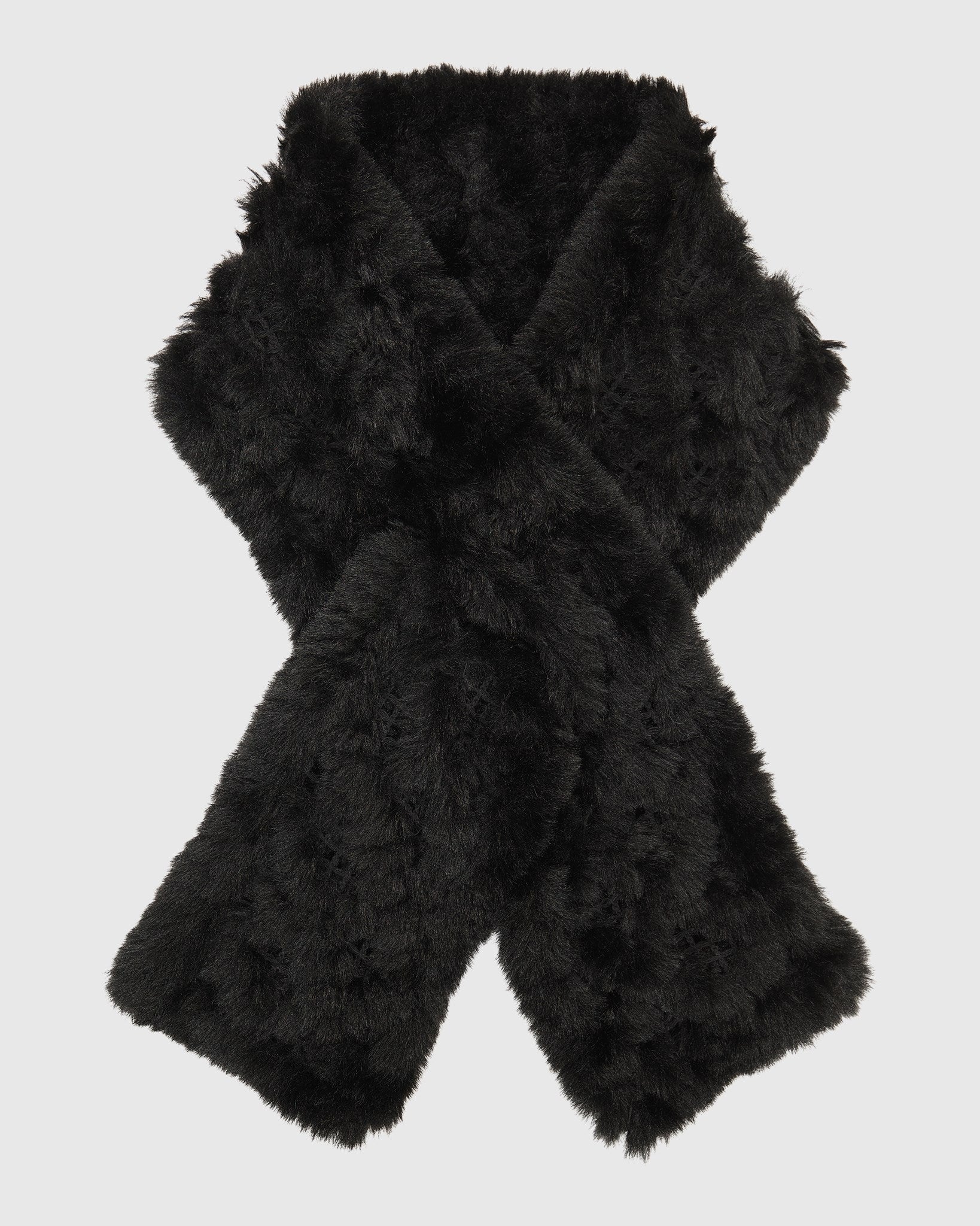 FUR-FREE REX RABBIT (FAUX FUR) KNIT PULL THROUGH SCARF