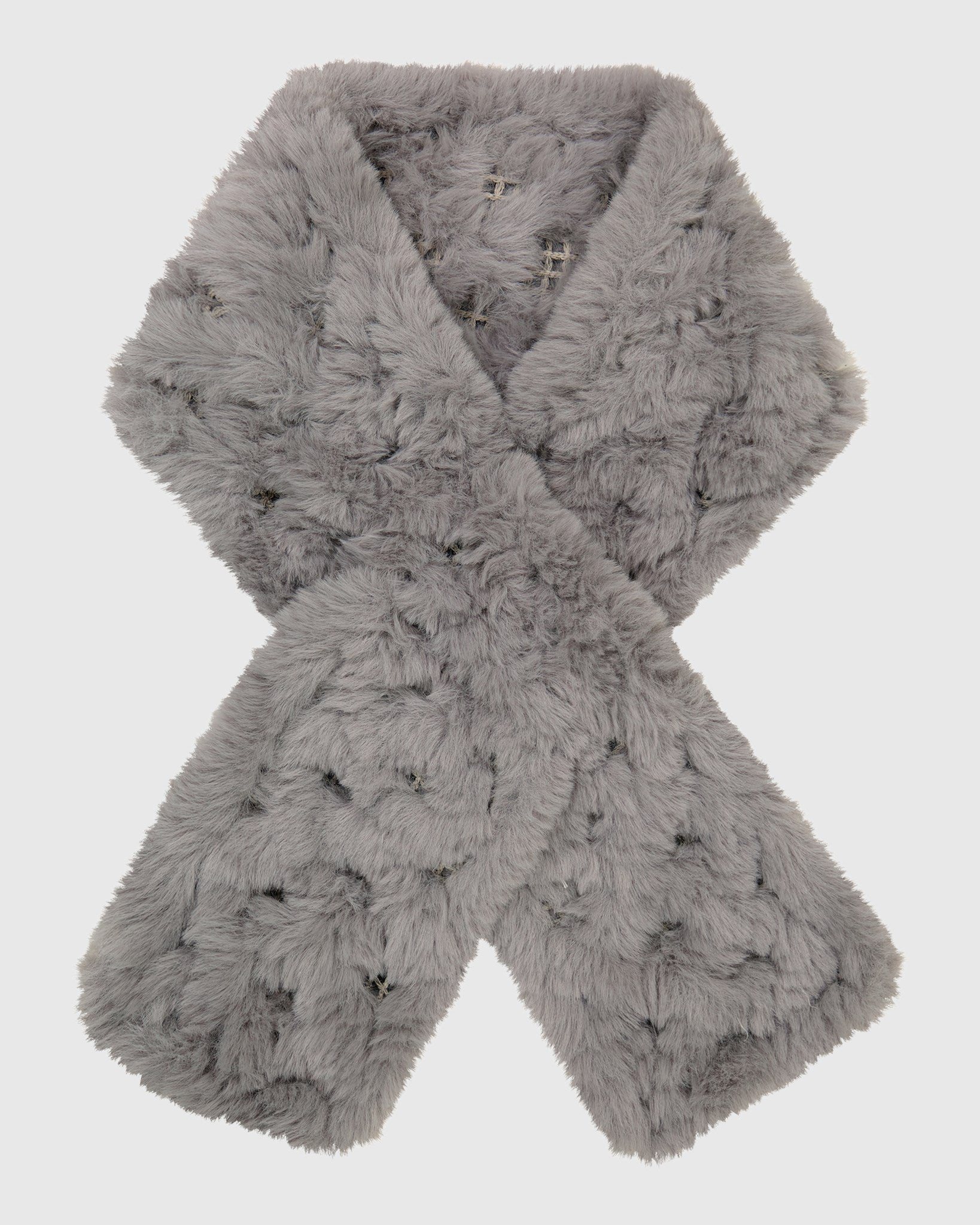 FUR-FREE REX RABBIT (FAUX FUR) KNIT PULL THROUGH SCARF