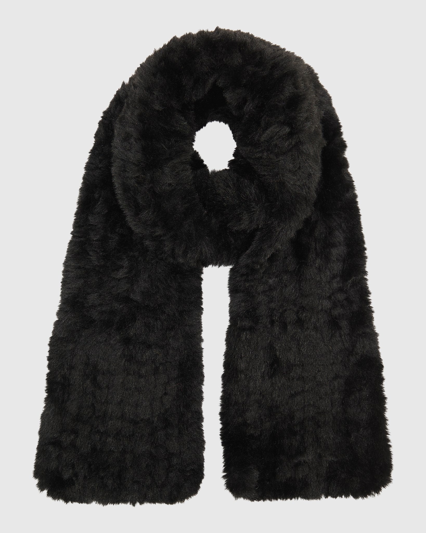 FUR-FREE REX RABBIT (FAUX FUR) KNIT SCARF