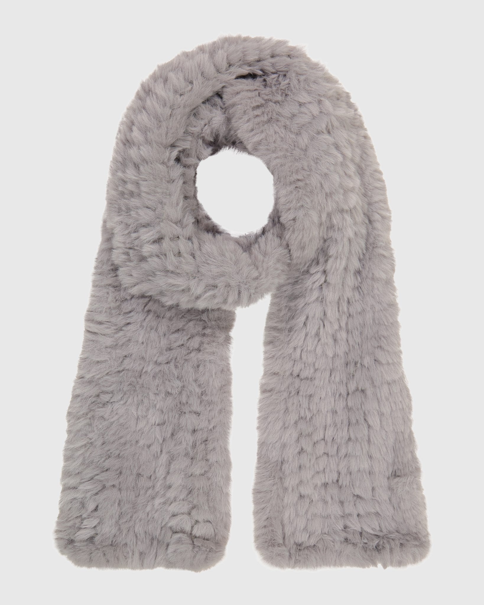 FUR-FREE REX RABBIT (FAUX FUR) KNIT SCARF