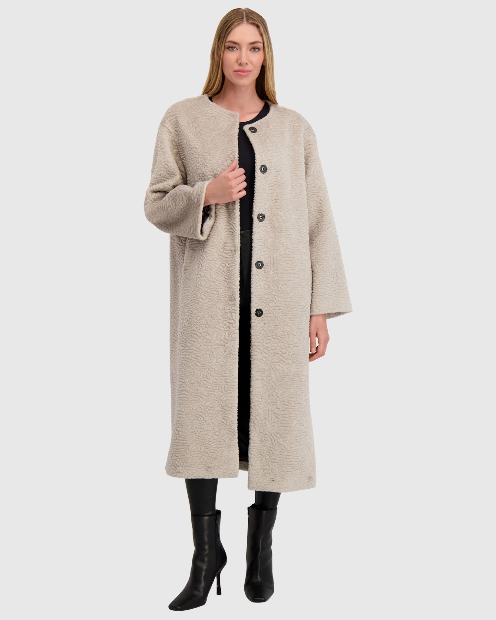 FUR-FREE SHEARLING LAMB (FAUX FUR) COAT