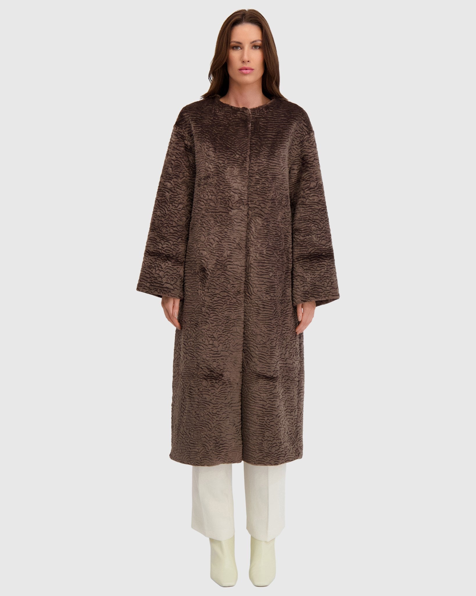 FUR-FREE SHEARLING LAMB (FAUX FUR) COAT