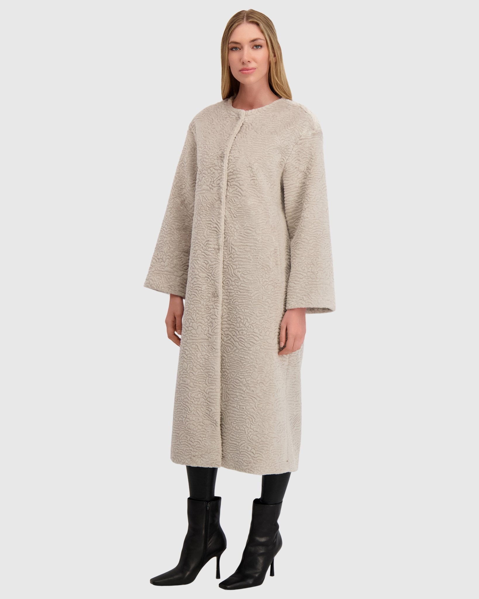 FUR-FREE SHEARLING LAMB (FAUX FUR) COAT