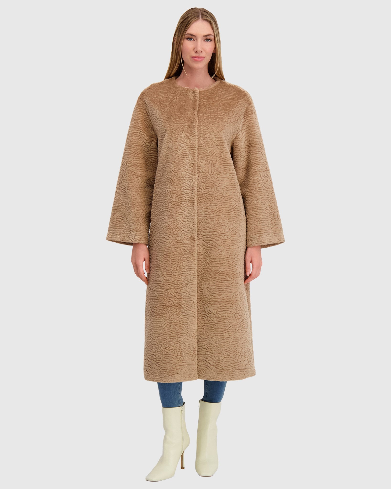FUR-FREE SHEARLING LAMB (FAUX FUR) COAT